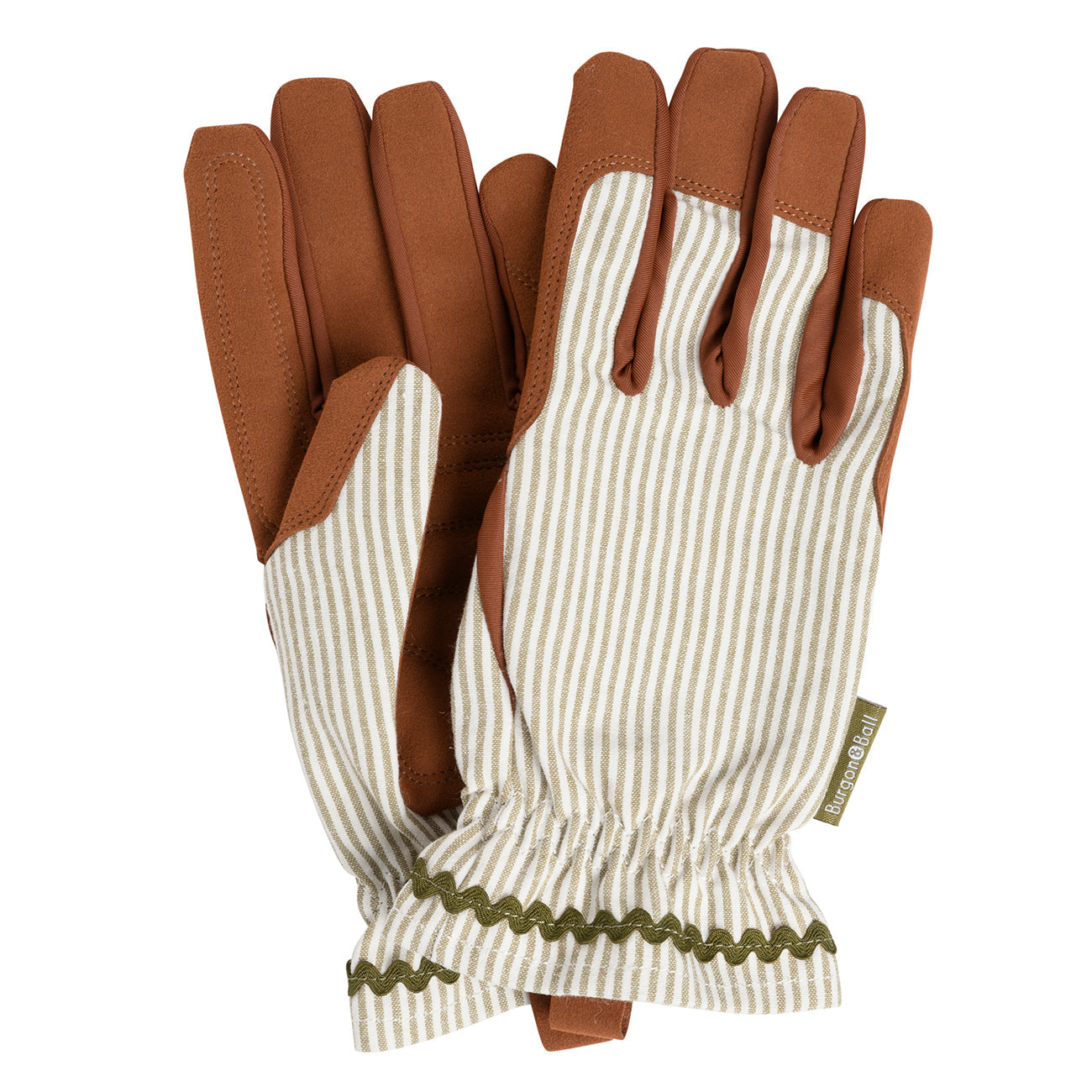 'Collector' Women's Gardening Gloves, Olive Stripe
