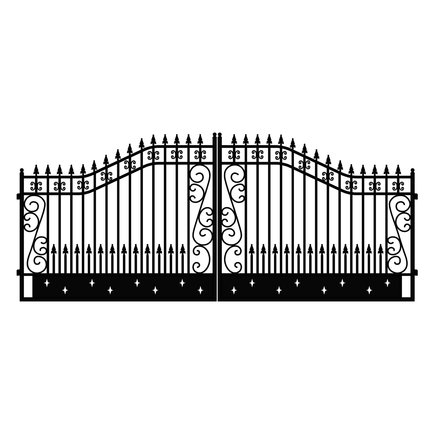 18x8 ft Steel Dual Swing Driveway Gate