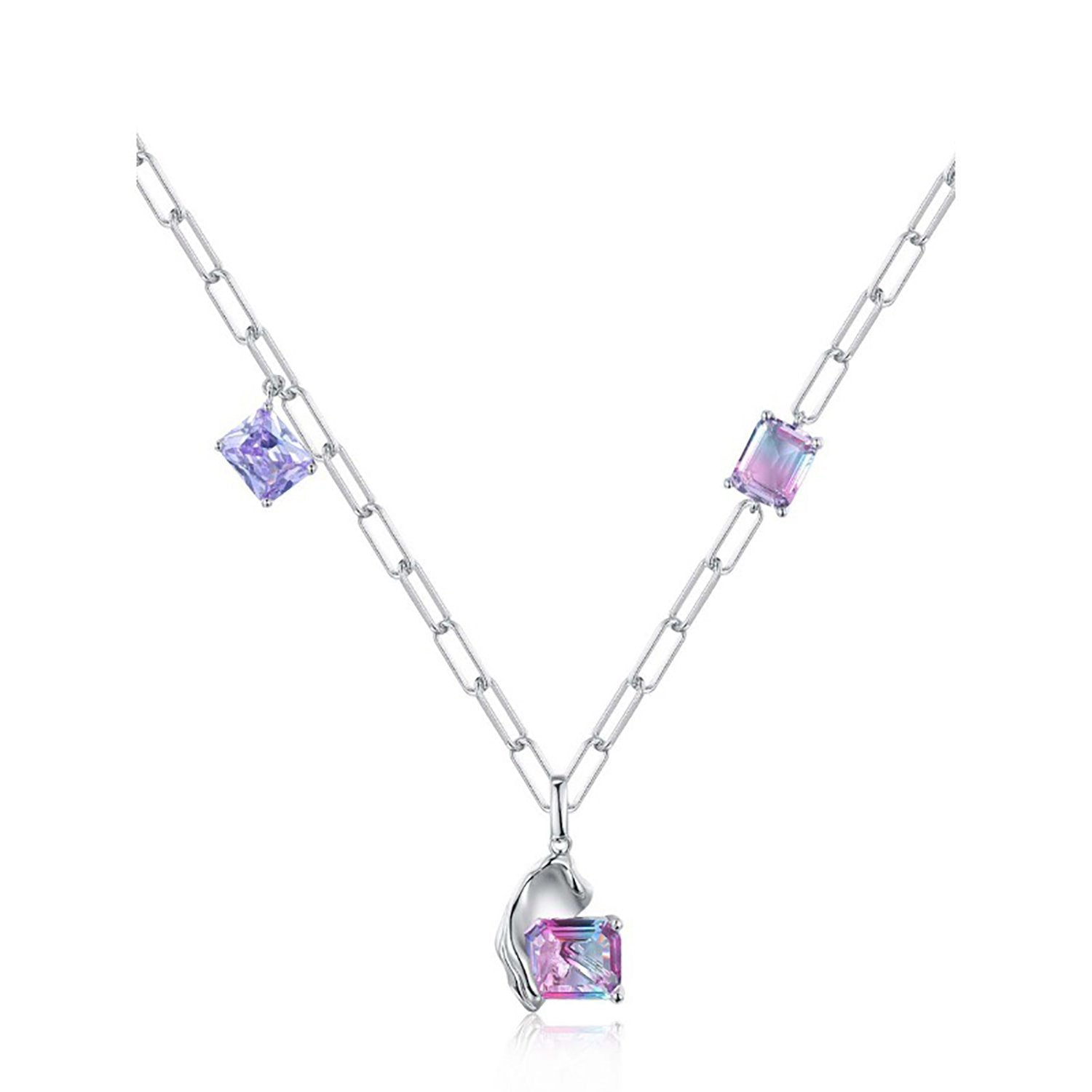 Zirconia Gem Chain Necklace