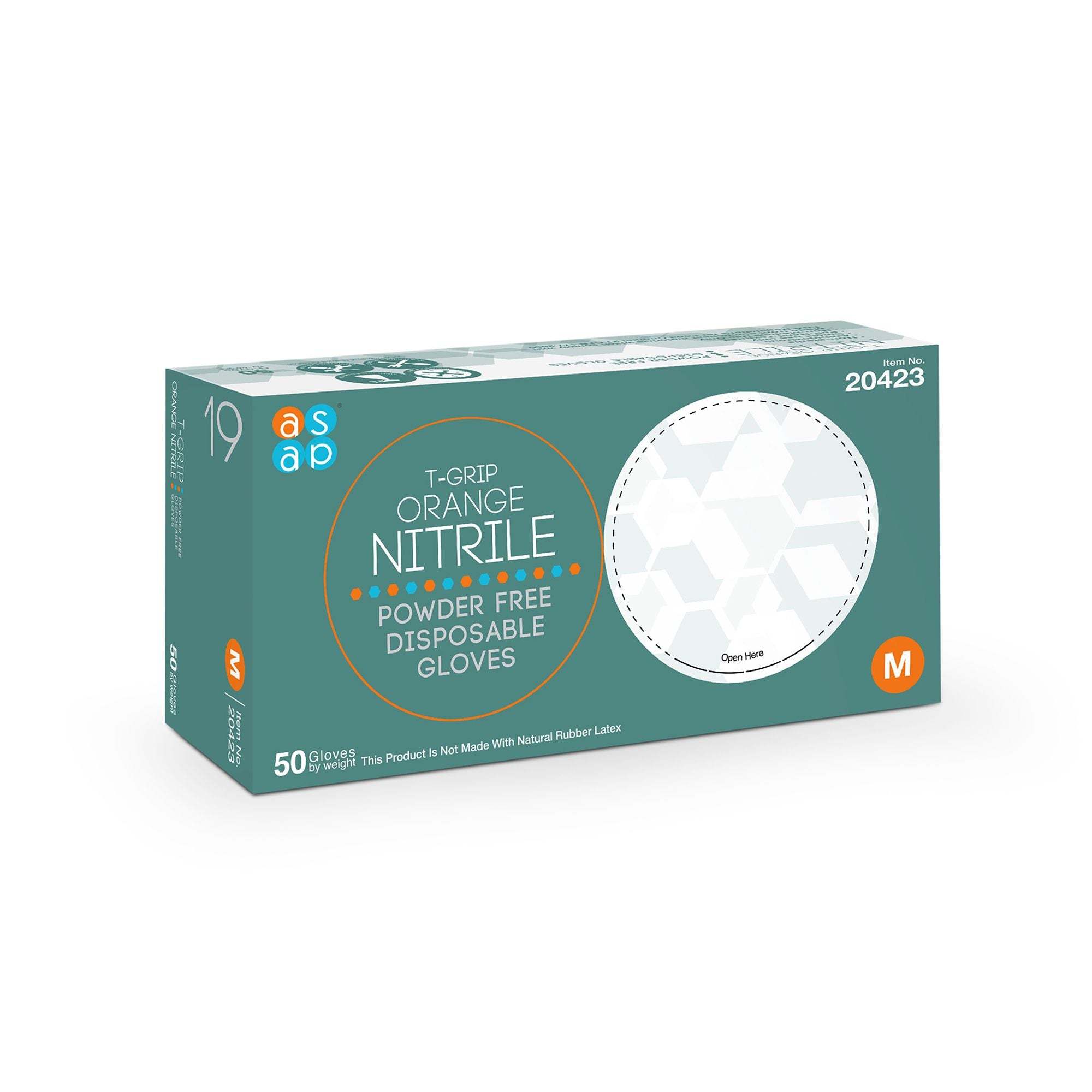 ASAP T-Grip Orange Nitrile Gloves - Powder Free (7 Mil), 500 Gloves - 20 CASES (BULK)