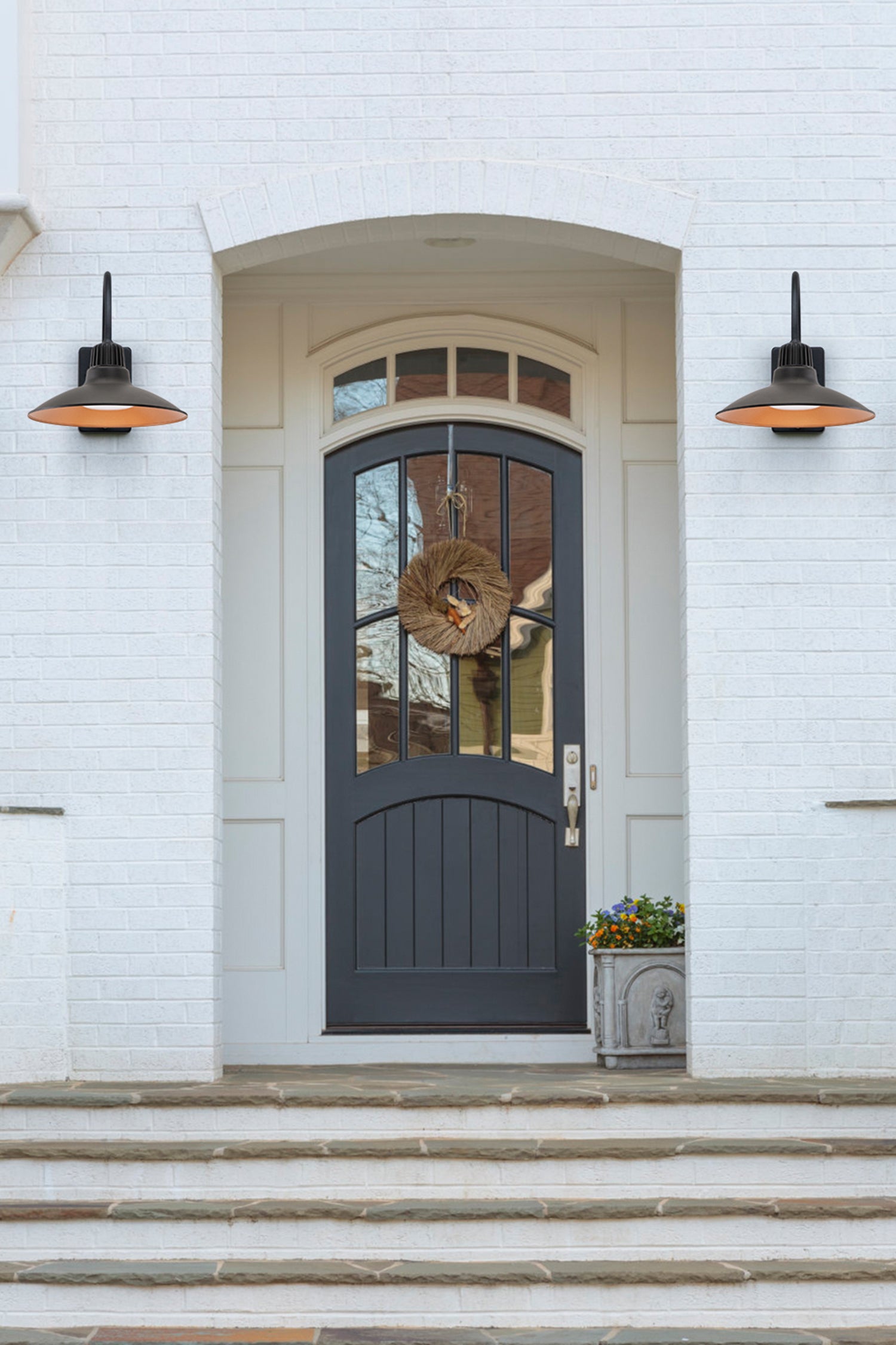 LUTEC Dusk to Dawn Wall Sconces Outdoor Gooseneck LED Barn Light Exterior Porch Wall Lighting Fixture, Anti-Rust Waterproof Vintage Wall Mount for House, Patio, Farmhouse, Garage