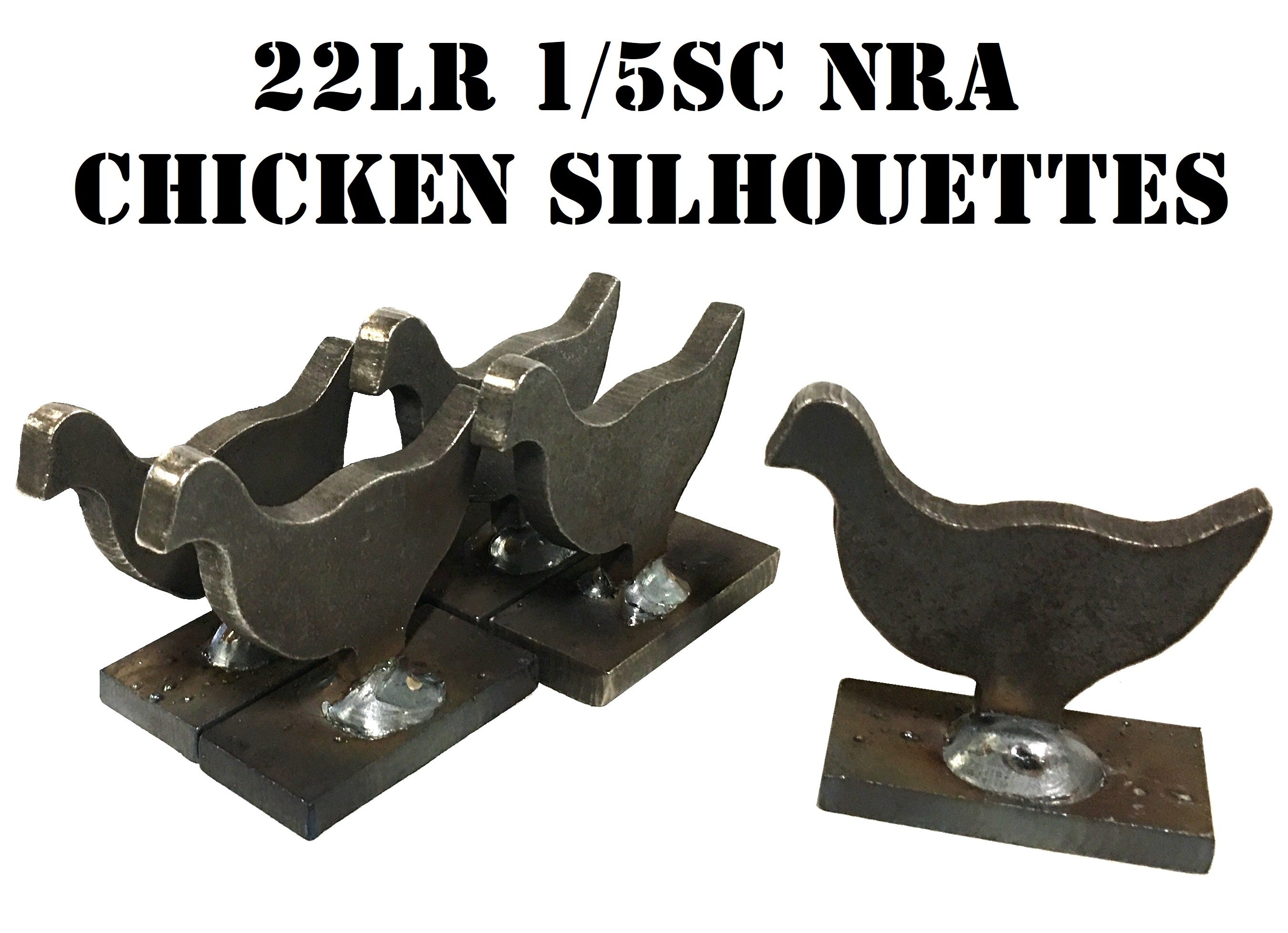 1/5sc. NRA/IHMSA .22LR Rimfire Small Bore Chicken/Animal Knock-down Steel Target Silhouettes 5 10 or 20pc (KCKN5NP) (KCKN10NP) (KCKN20NP)