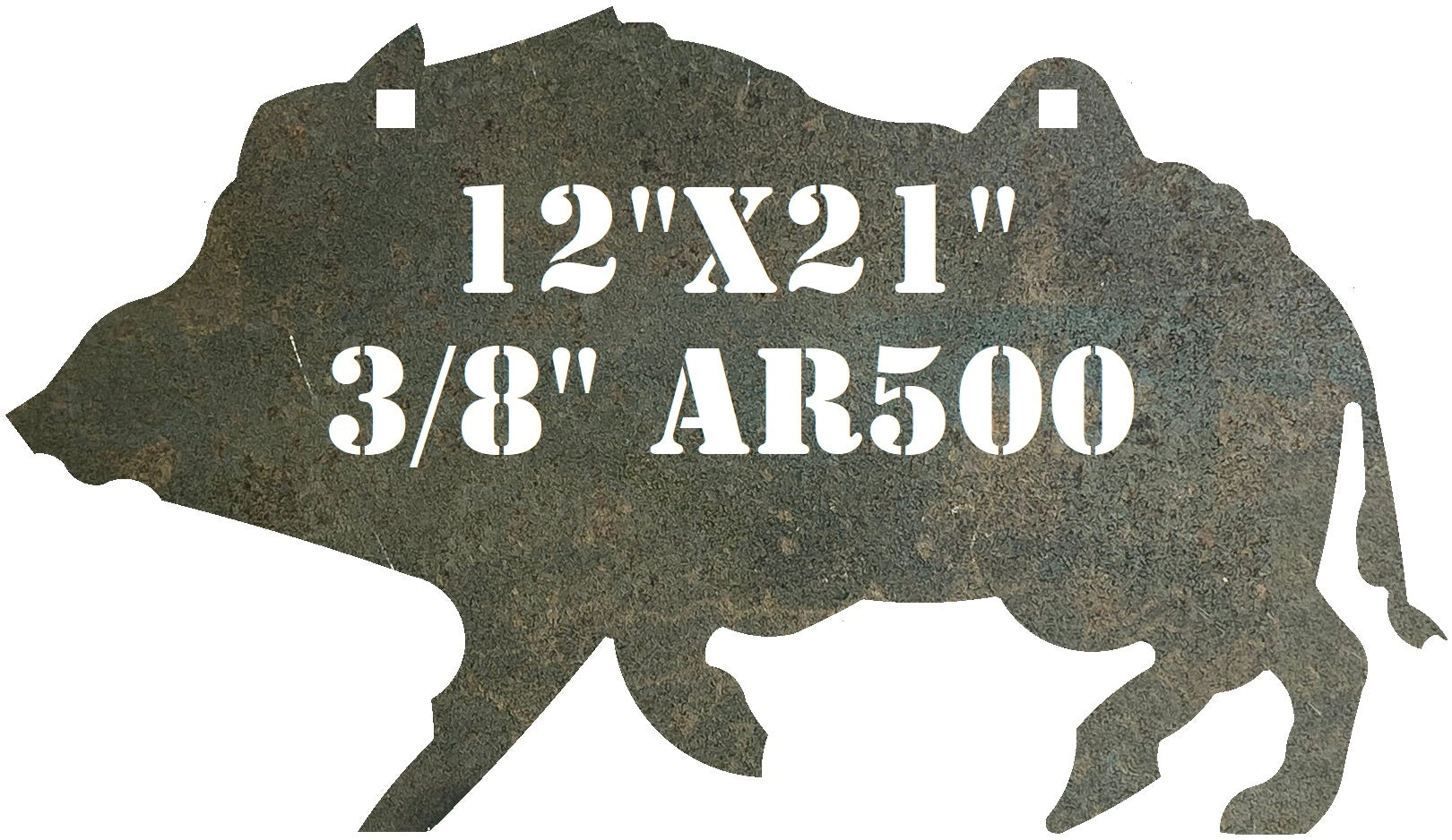 12"x21" 3/8" AR500 Wild Hog Boar Pig Metal Gong Steel Shooting Rifle Target 1pc (HOG12x211AR500-NP)