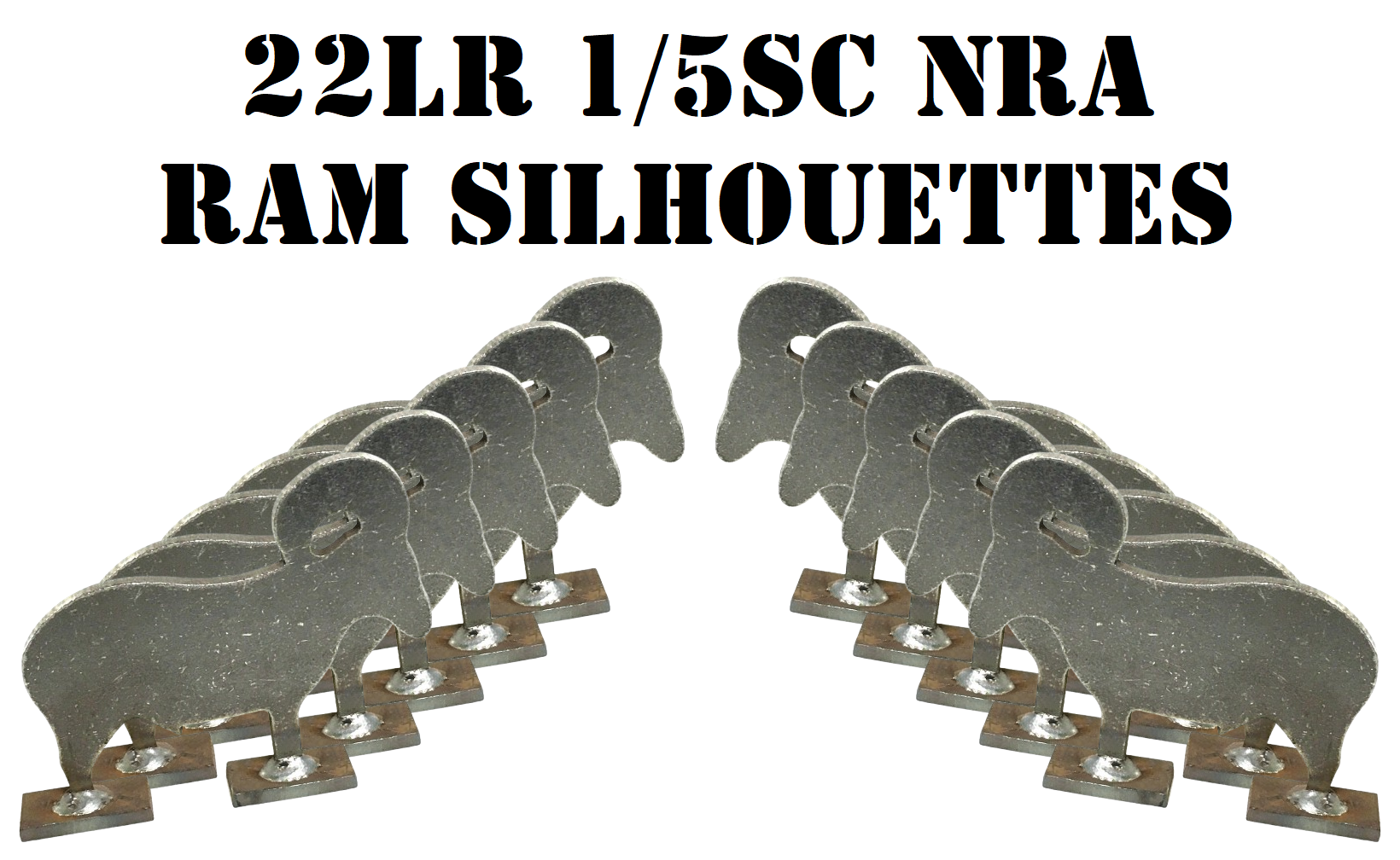 1/5sc. NRA/IHMSA .22LR Rim-fire Ram Animal Knock-down Silhouettes - 10pc Steel Targets (KRAM10NP)