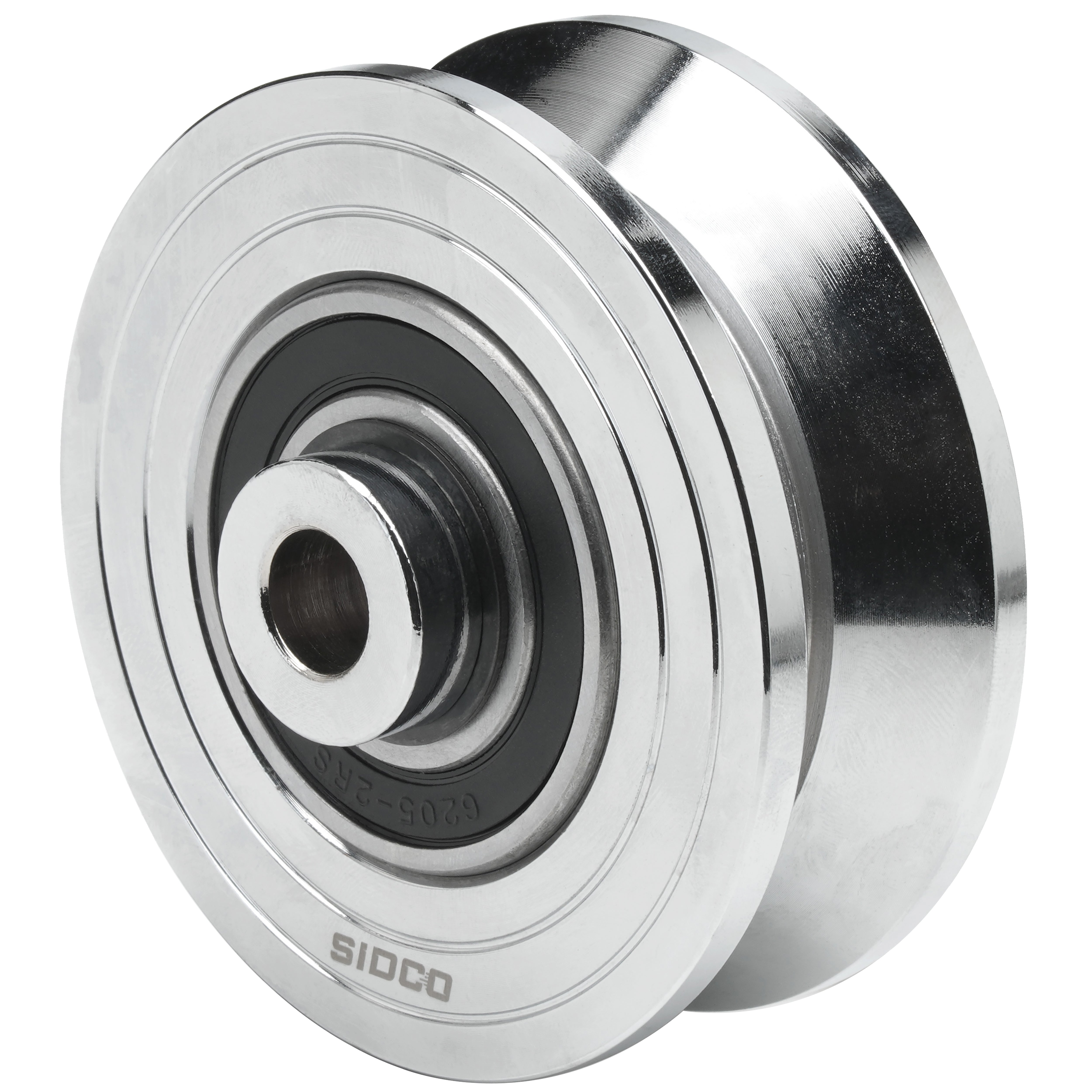 3.5" Inch Solid Steel V-Groove Sliding Gate Wheel (Chrome Plated)