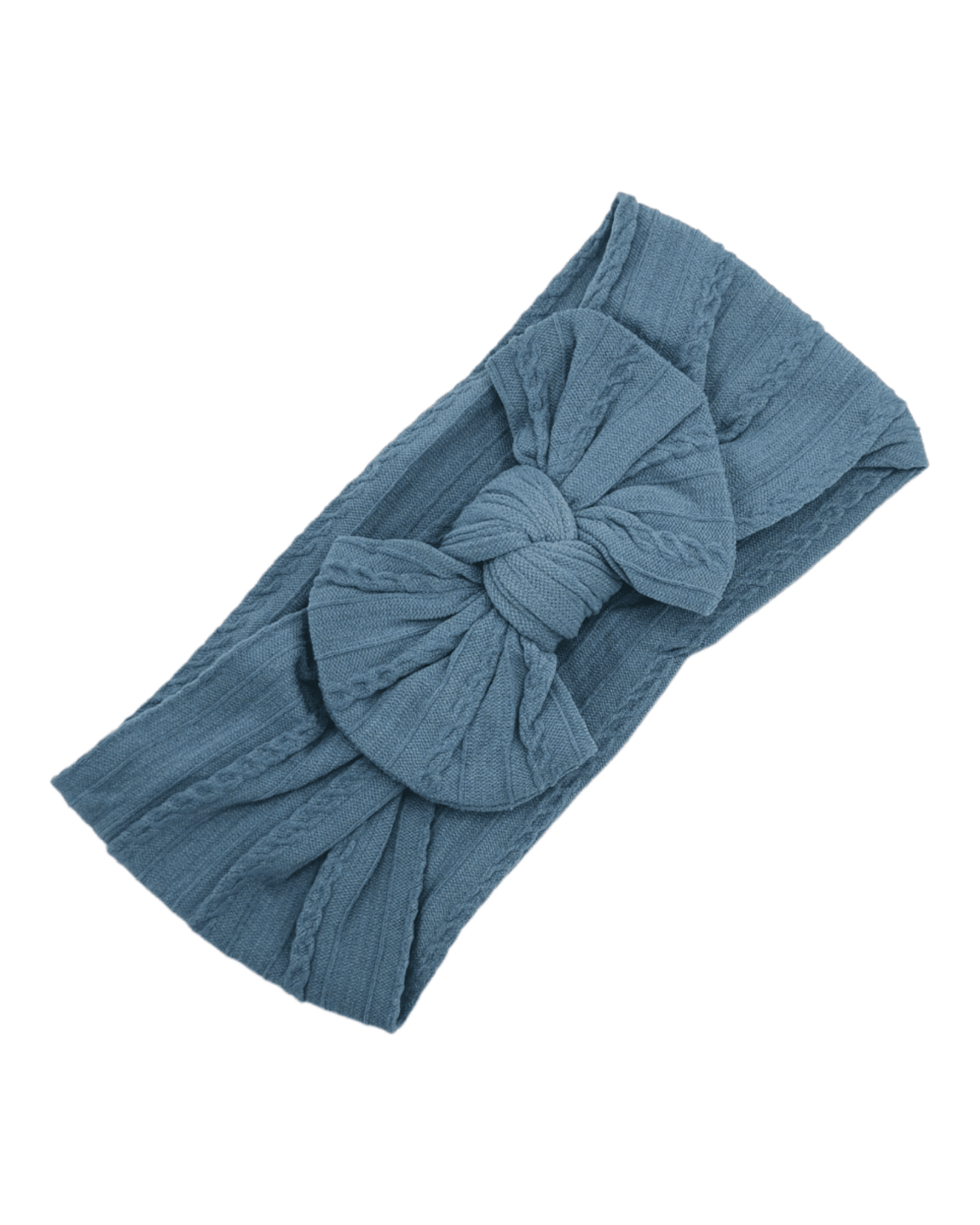 Adult Size - Teal Bow Cable Knit Headband