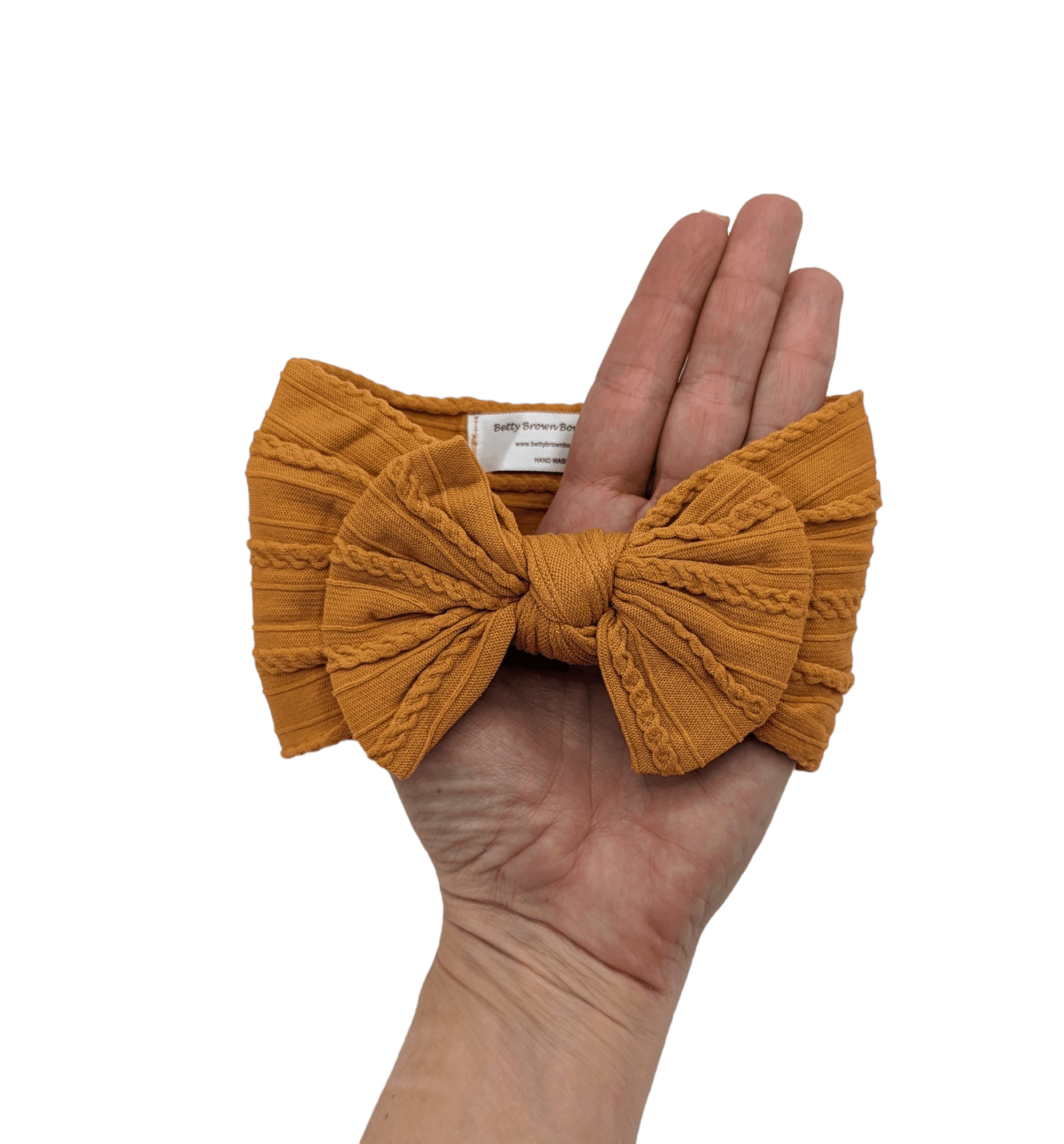Autumn Leaf Smaller Bow Cable Knit Headband