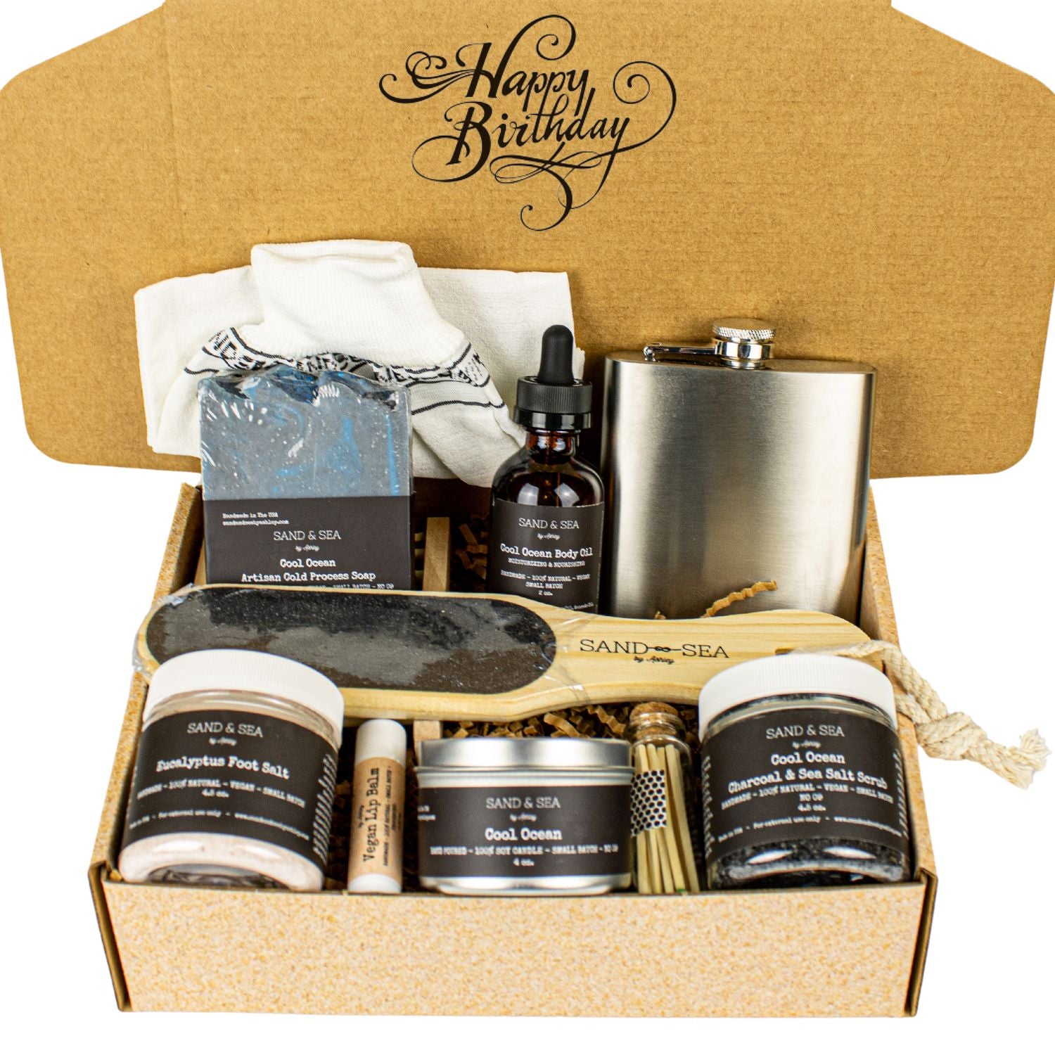 Basket Gift for Him | Spa Gift Set for Dad, Husband, Boyfriend | Relaxation Self Care Gift Basket for Men