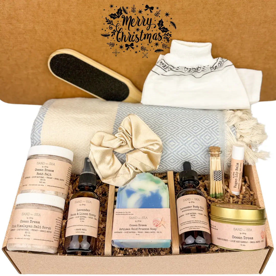 Christmas Spa Gift Basket | Handmade Ocean Dream Holiday Gift Set