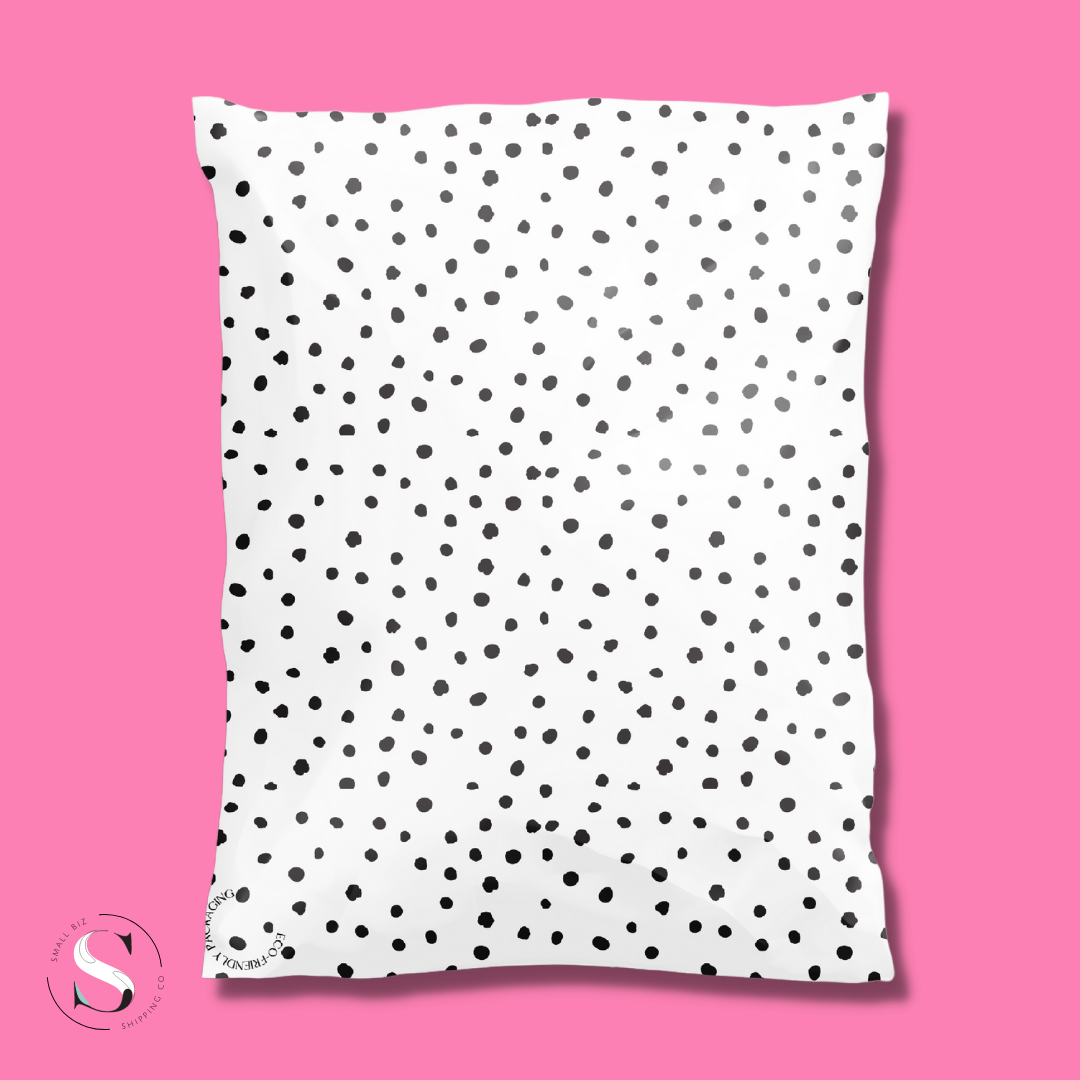14.5x19" Poly Mailer - Black Polka Dot