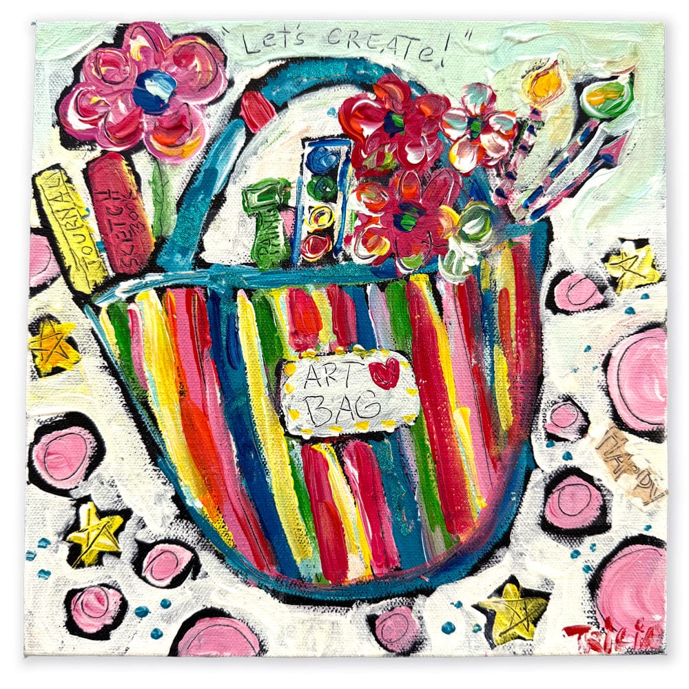 "Art Bag of Fun" 10"x10" Original Painting