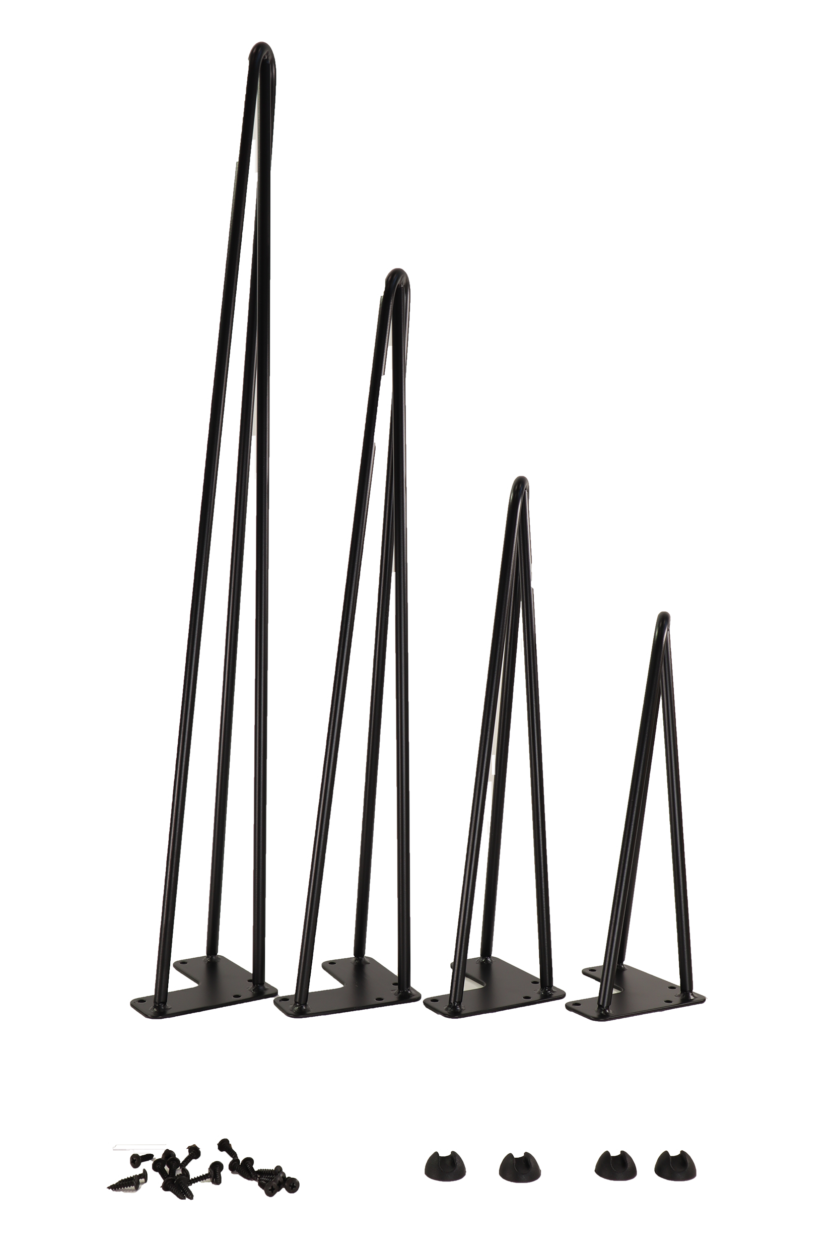 3 Rod Black Matte Hairpin Legs