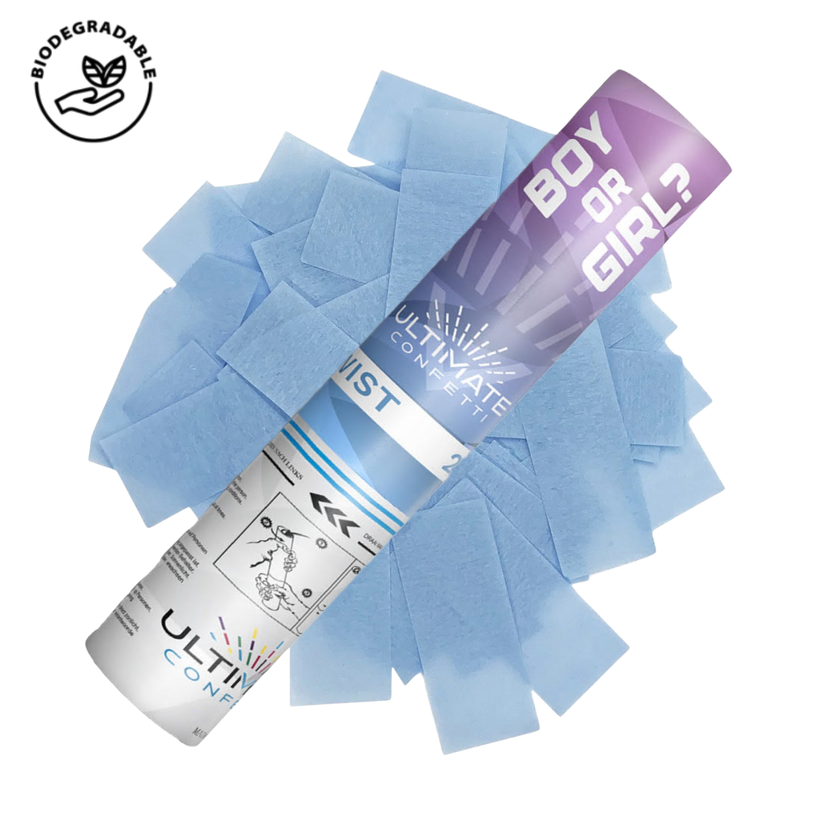 Baby Blue Gender Reveal Confetti POP Cannon (12")