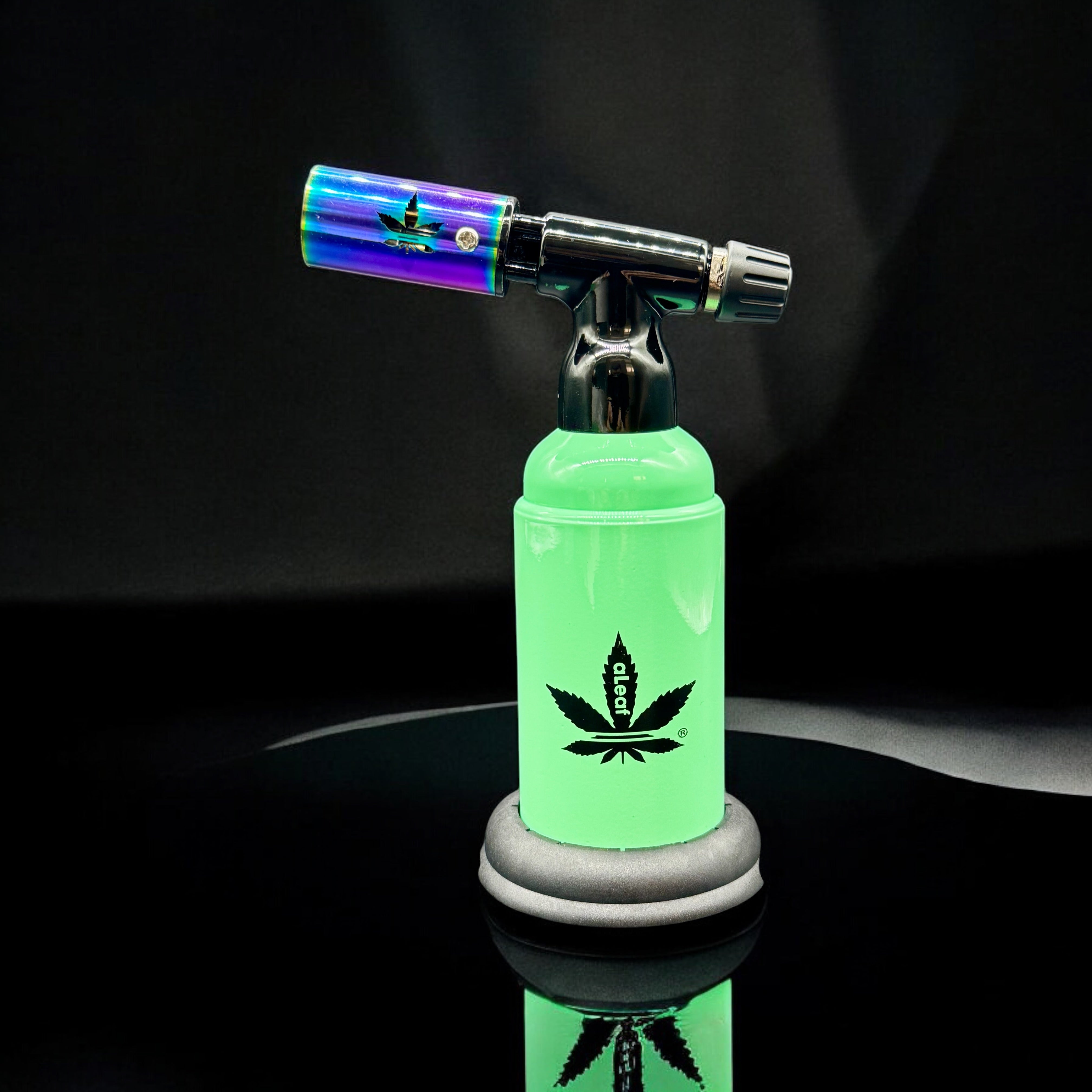 aLeaf 6” Dual Flame Butane Torch Lighter – 2500°F Blue Turbo Flame, Refillable & Adjustable