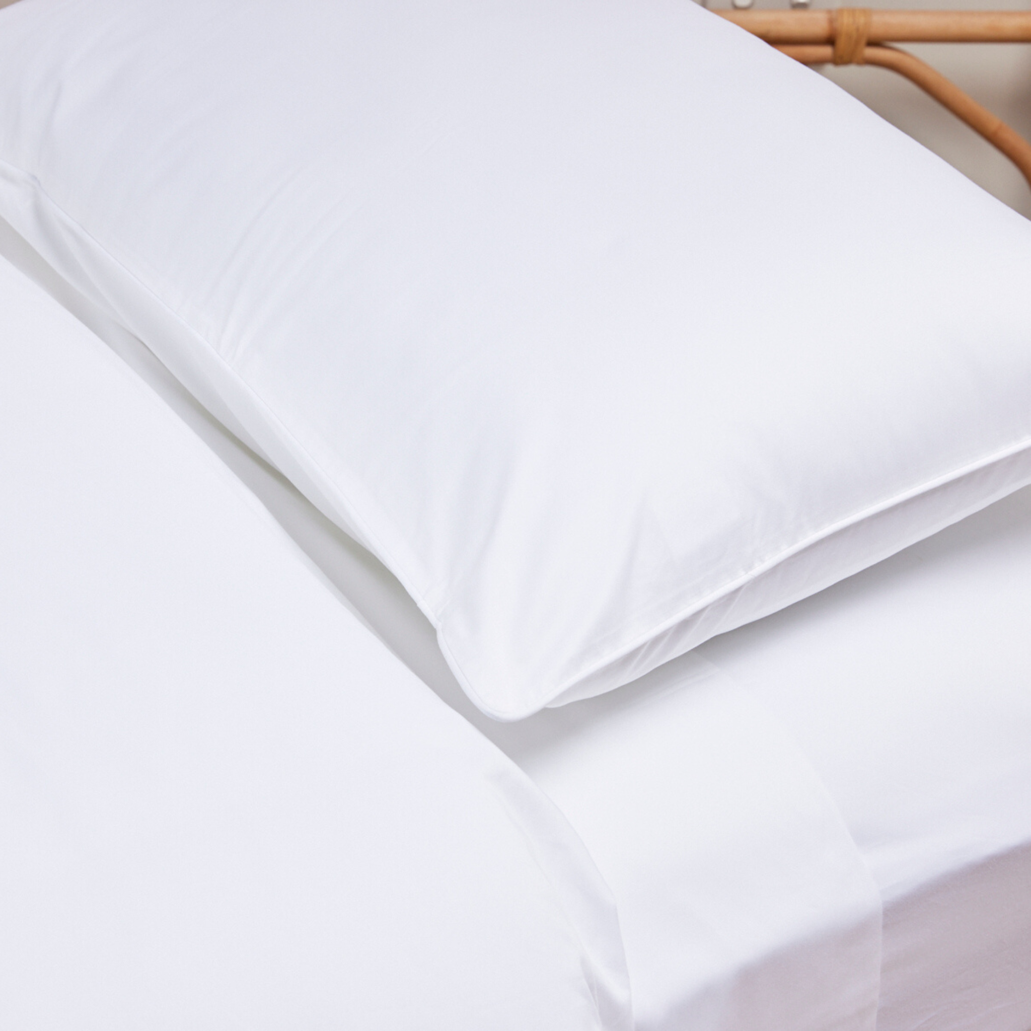 White Pure Cotton Pillowcases x 2