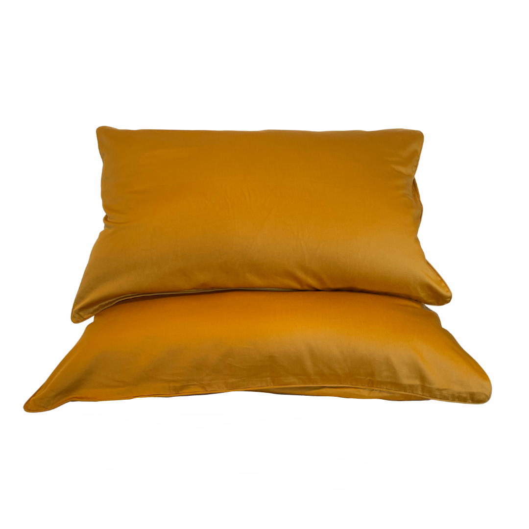 Honey Mustard Pure Cotton Pillowcases x 2