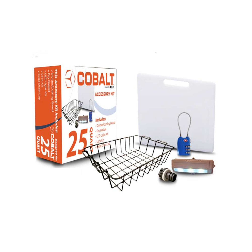 Accessory-Divider/Cutting Board, Basket, Lock, Light, & Plug for Cobalt Coolers
