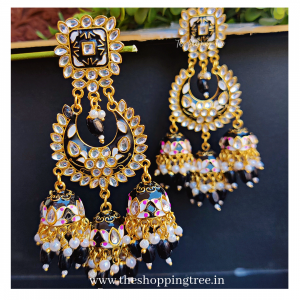 Alka Chandbali Earring - Black