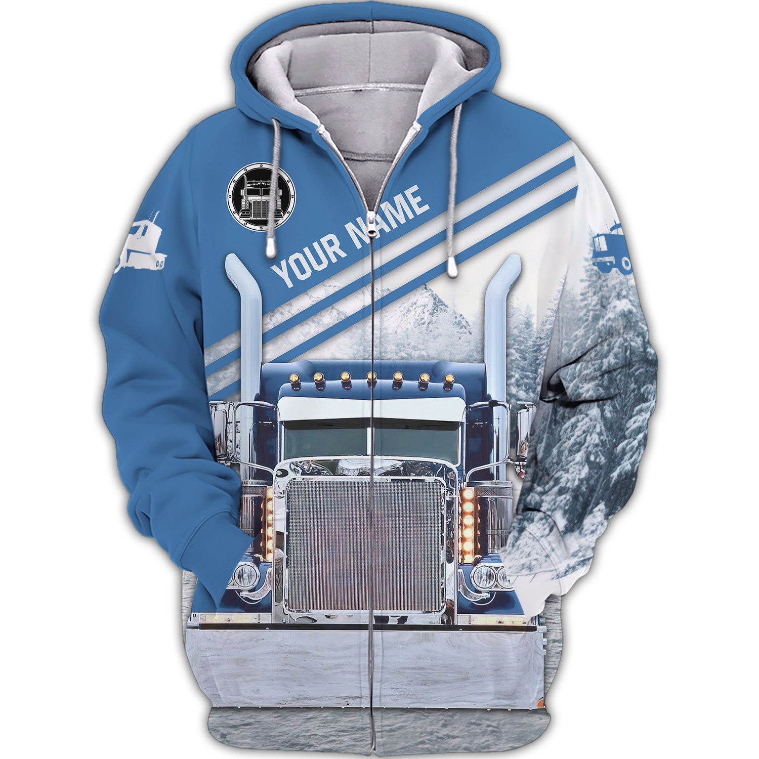 18 Wheels Move The World Trucker Shirt, Trucker Tshirts, Big Truck T Shirts, Truck Driver Personalized Name 3D Zipper Hoodie