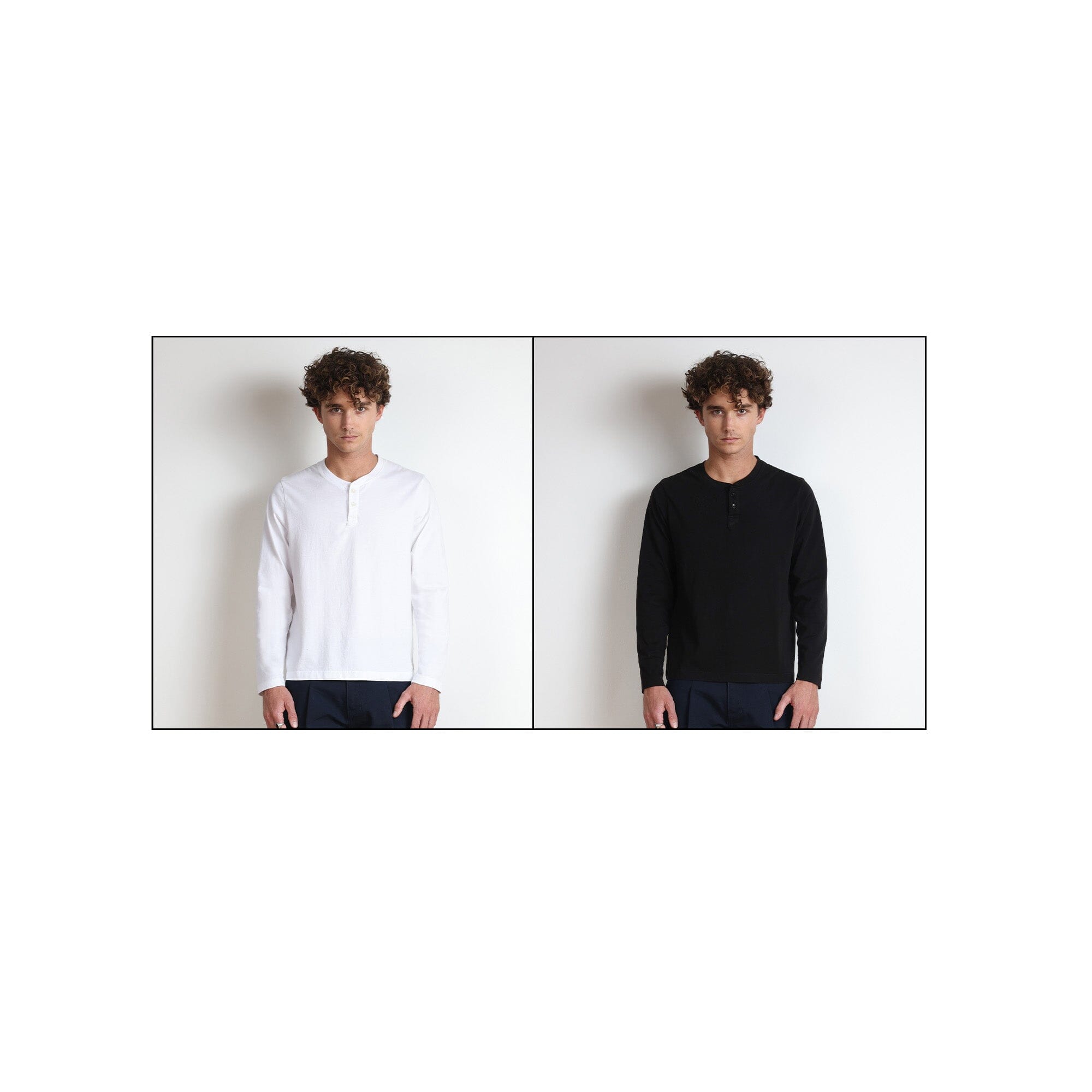 2-Pack | Los Feliz Crop Muscle Tee | Henley Long Sleeve