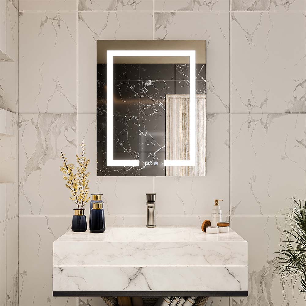 24 x 30 Inch LED Mirror with Demister, USB, 1800W Outlet, Left Door