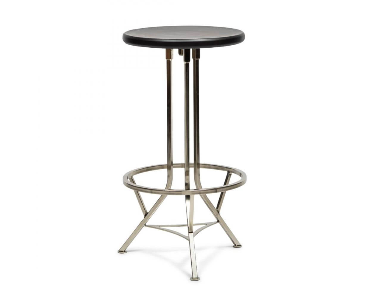 Swivel Iron Bar Stool with Wood Top - Black Onyx Finish