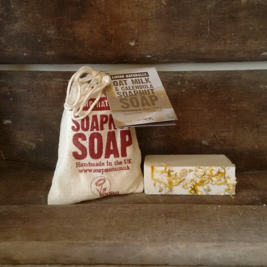 Oat Milk & Calendula Soapnut Soap 90g