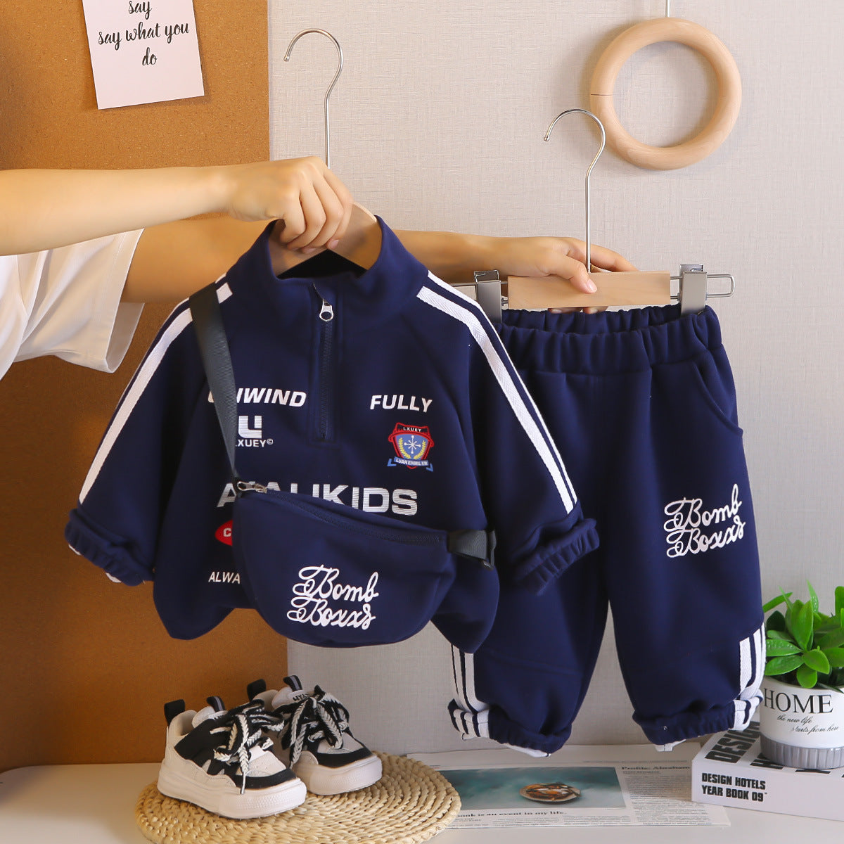 Boys Navy Blue Imported Co-Ord Set [BT-6518] [1 - 5Years]