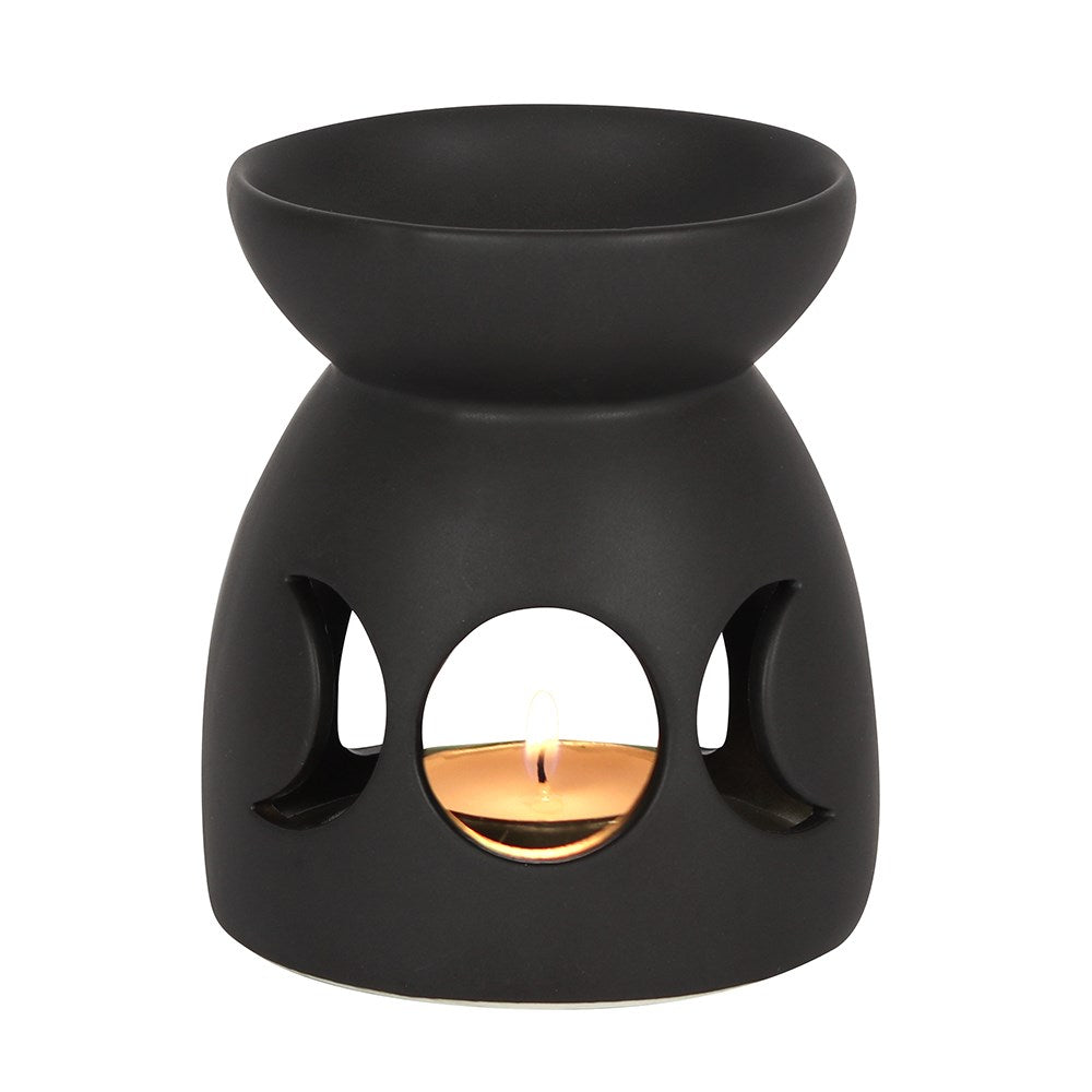 Black Ceramic Triple Moon Oil Burner