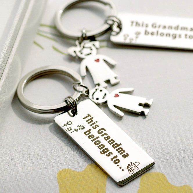'This Grandma Belongs To' Engraved Keyring