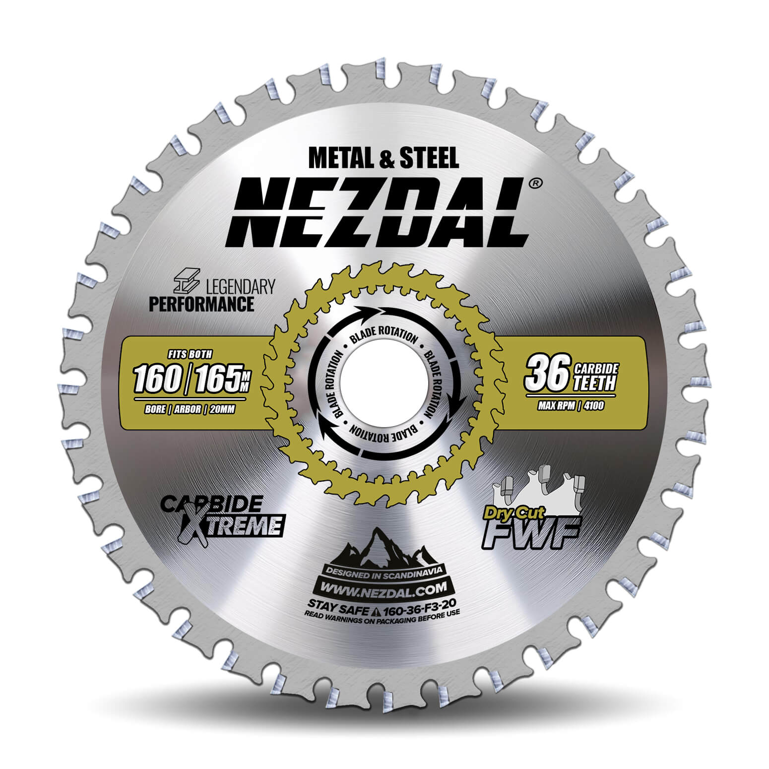 165mm | 36 Tänder | Metall, Stål, Komposit, PVC | Snabb kapning | Sågklinga