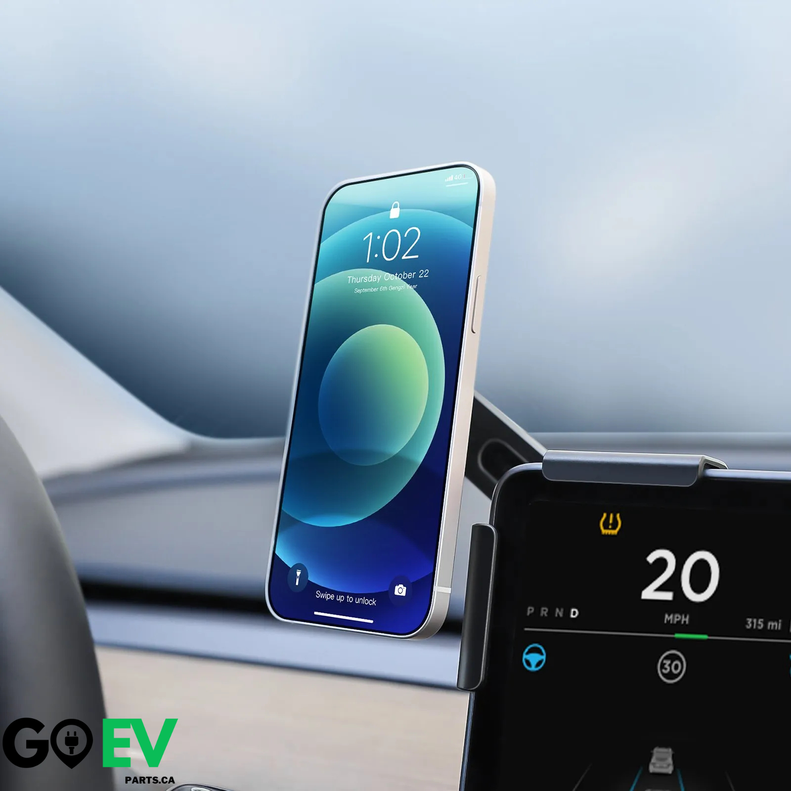 Magnetic Phone Mount with Wireless Charging – Adjustable Screen-Mounted Holder for Tesla