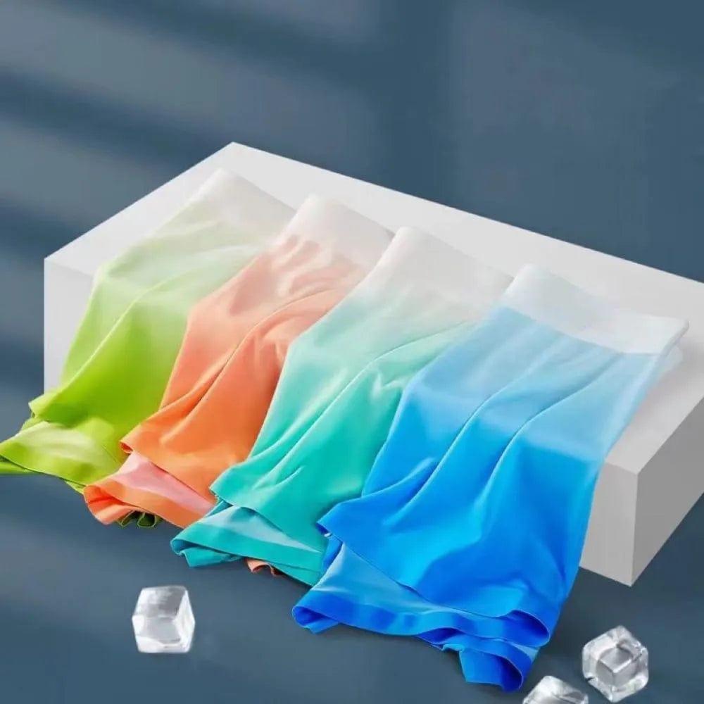 4 Pack Men's Rainbow Colour Ultra Thin Ice Silk Trunks