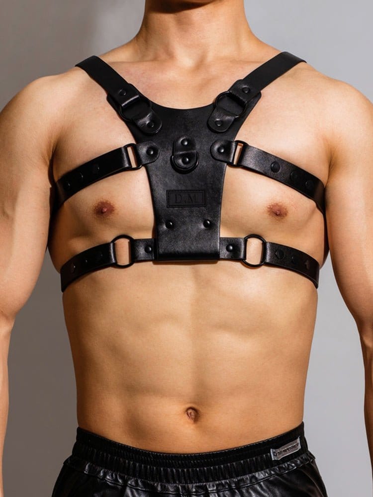 Black Adjustable Chest Strap Harness