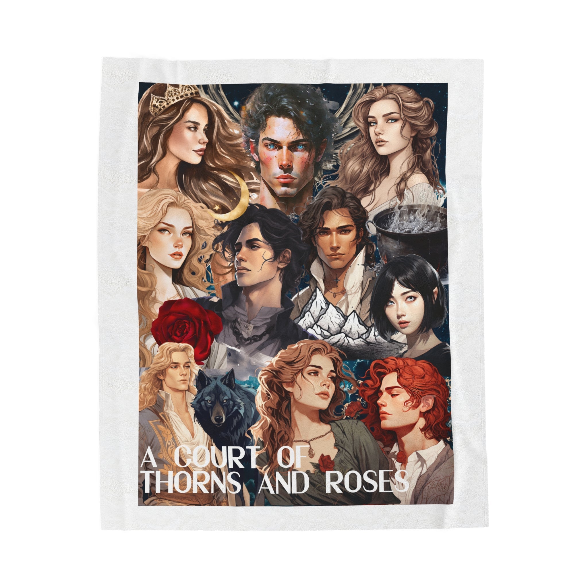 A Court of Thorns and Roses Collage Velveteen Plush Blanket