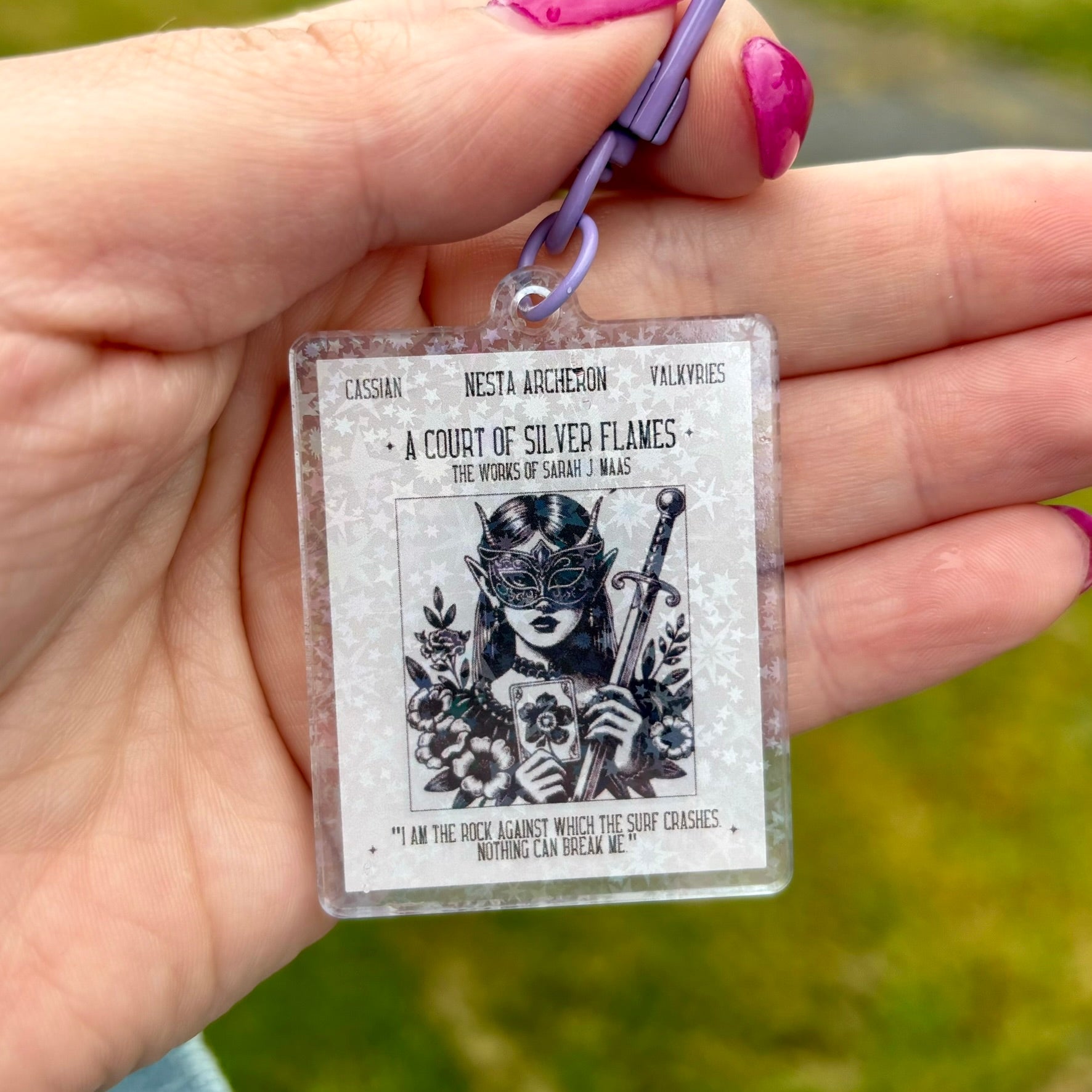 ACTAR/ACOSF Poster Sparkly Dual Sided Hook Clasp Keychain