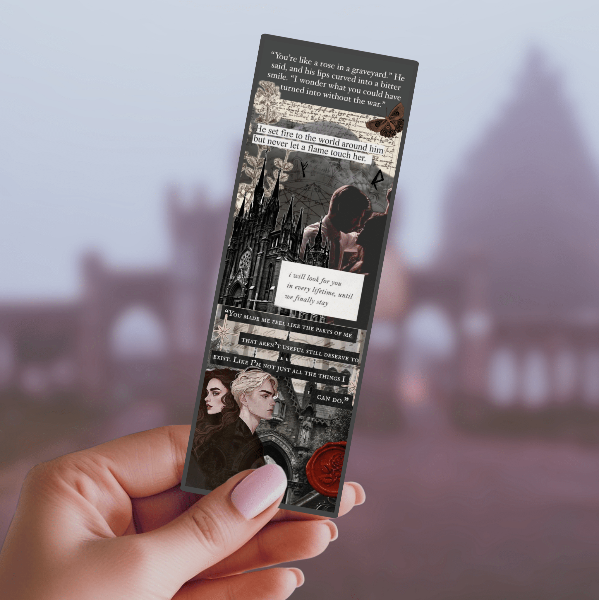 Alchemised Inspired Collage Cardstock Bookmark - Sparkle Finish