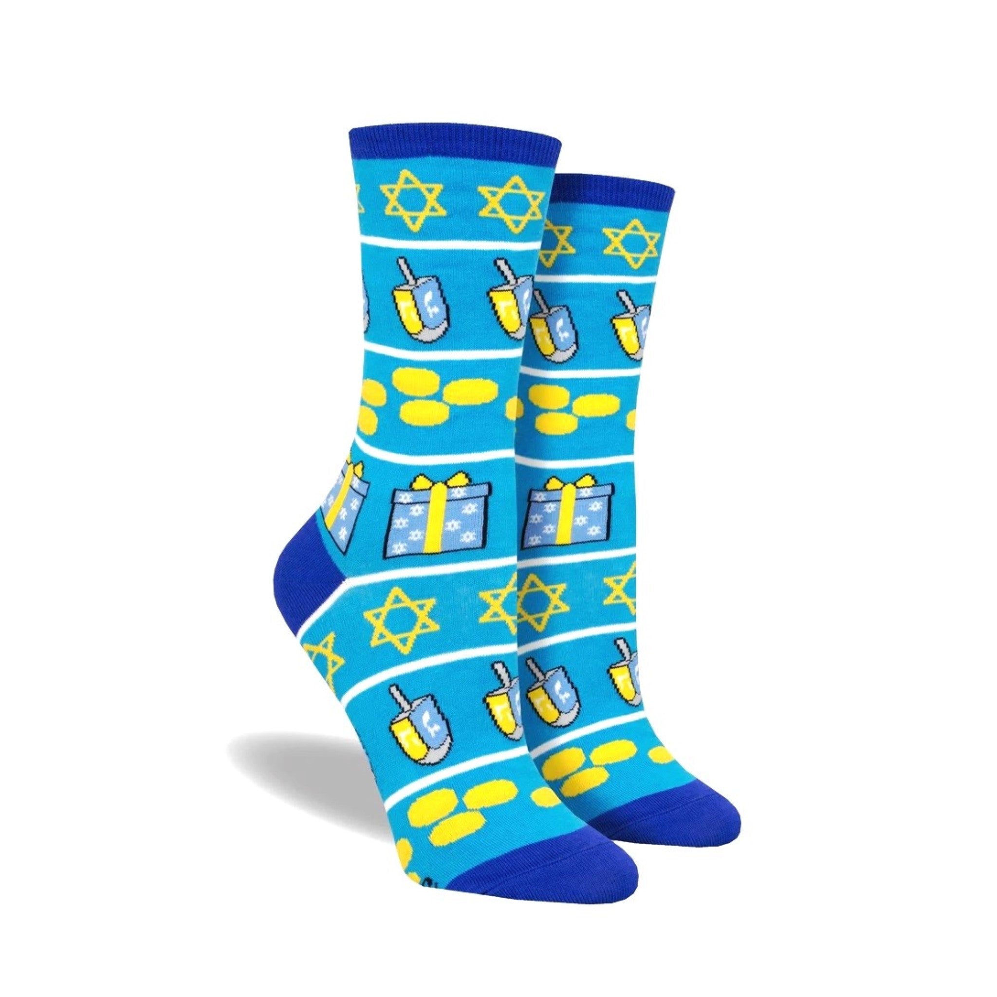 "Hanukkah Icons" Socks (Adult Medium - Women's Shoe Sizes 5-10)
