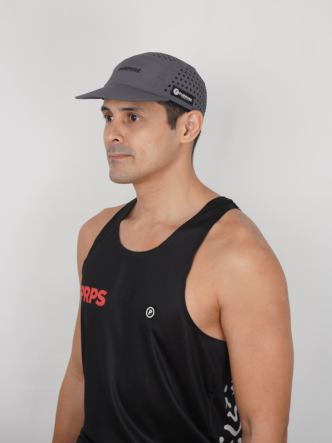 Grey 5-Panel Camper Cycling and Running Cap