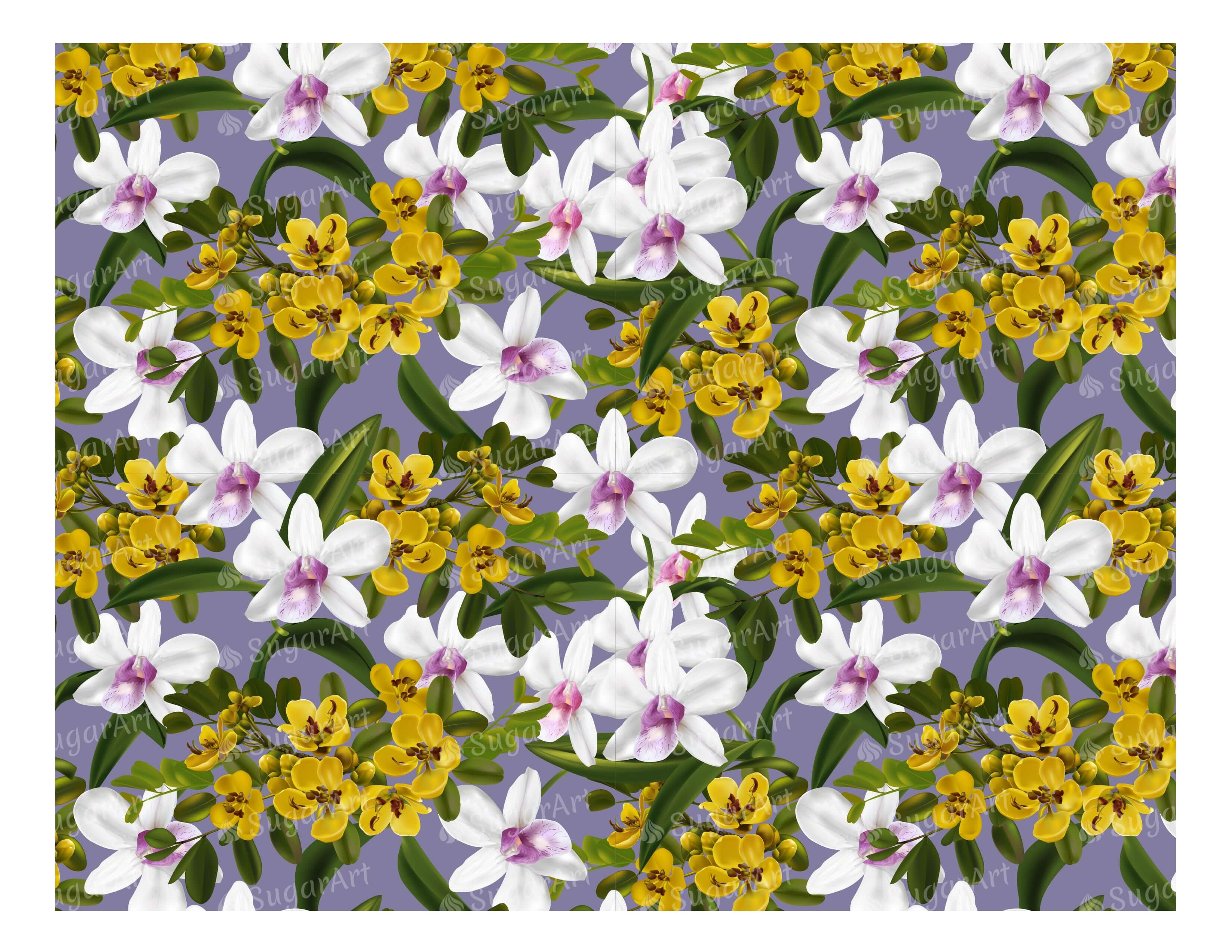 Cassia and Orchid Pattern - Icing - ISA031
