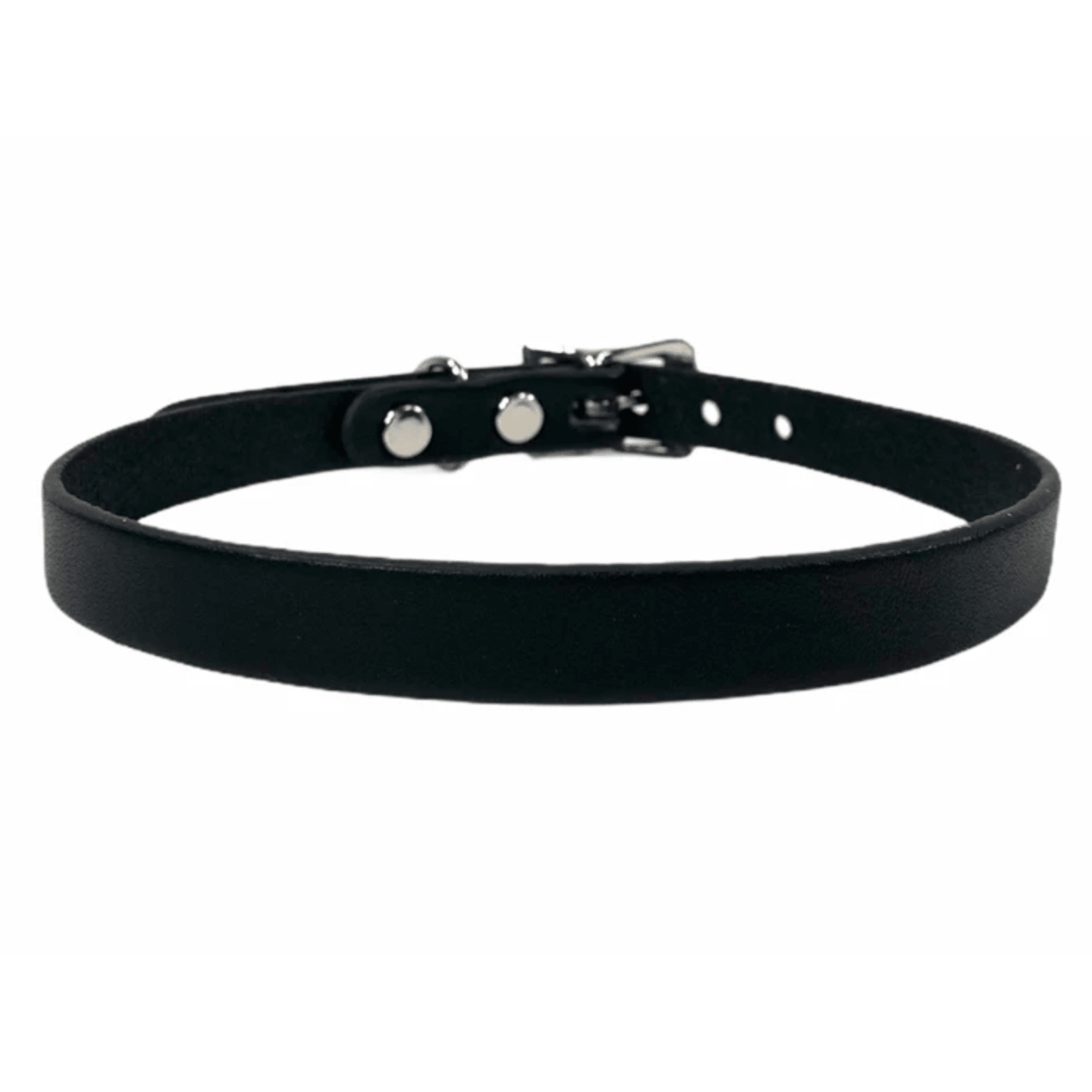 1/2” Plain Black Leather Choker