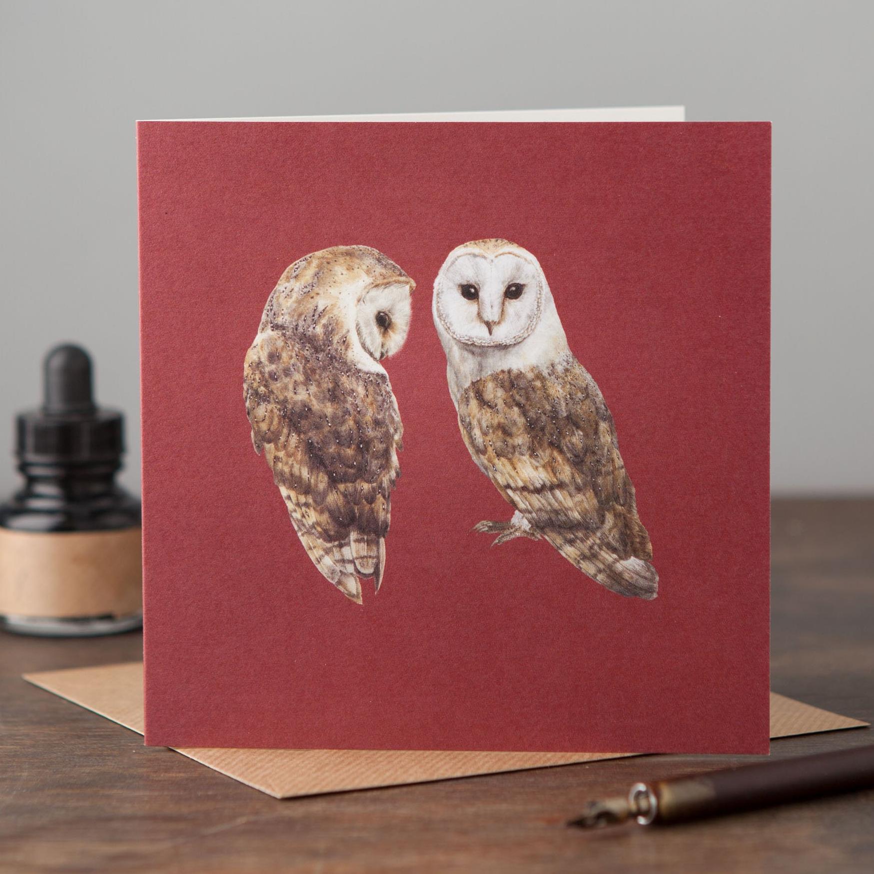 Pair of Barn Owls Card