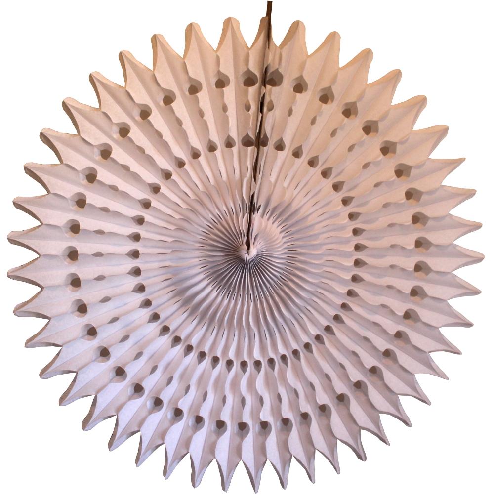 21" White Tissue Paper Fan