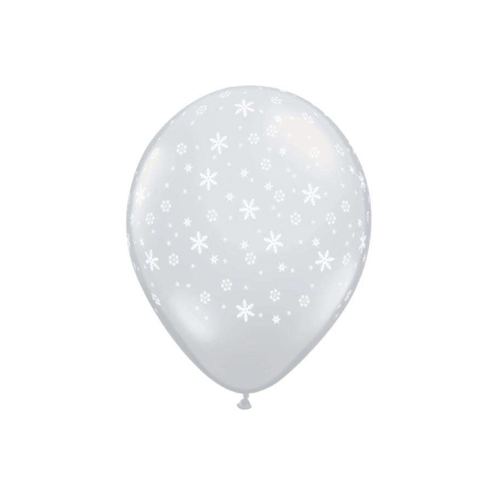 11" Round Snowflake Winter Balloon 6ct