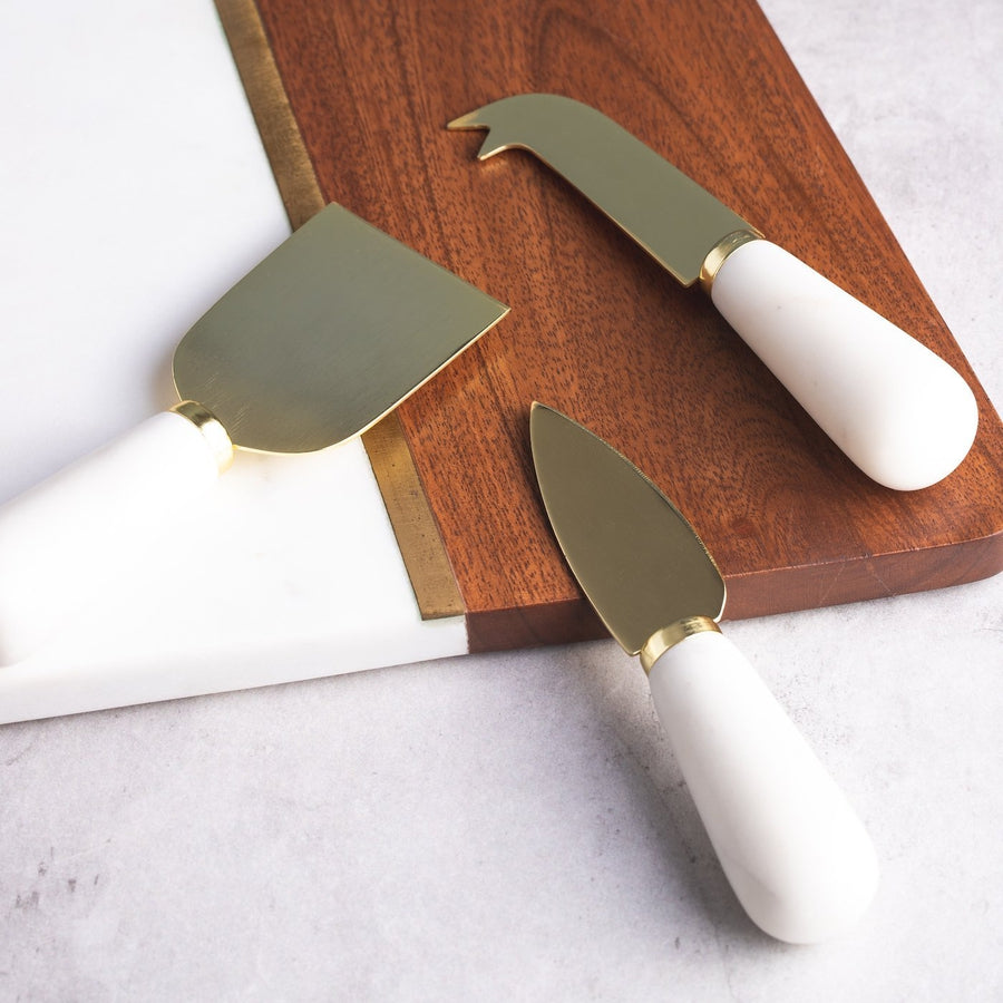 Marble & Gold Cheese Knife Set