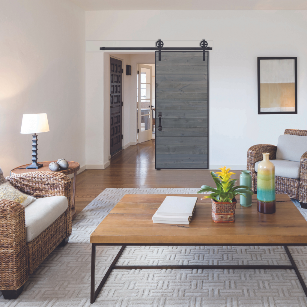 BarnCraft Horizontal Iron Plank Barn Door