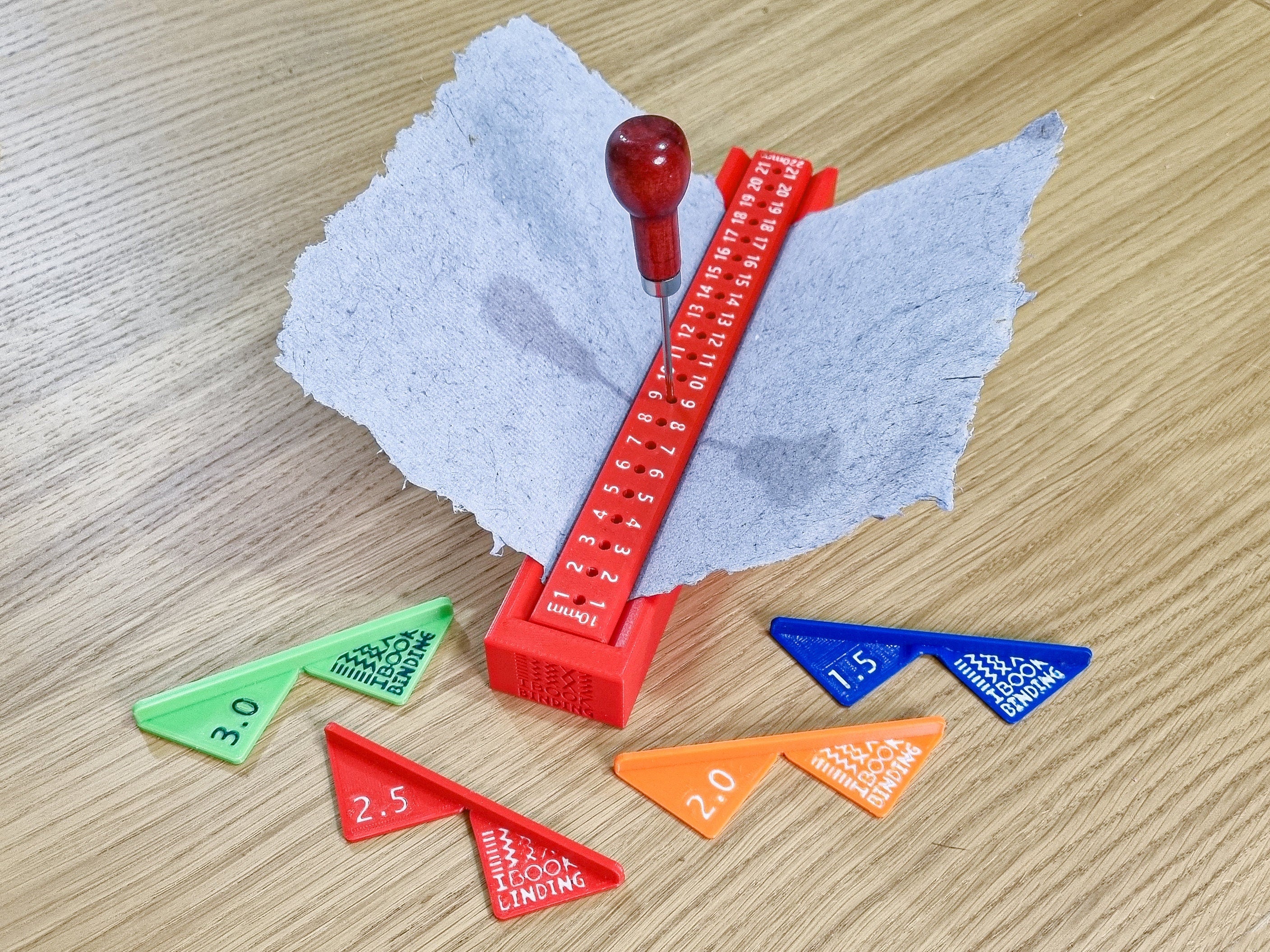 Bookbinding Set #1A: Section Punching Cradle Type A + Corner Cutting Jigs (3d-printed, Mark II)