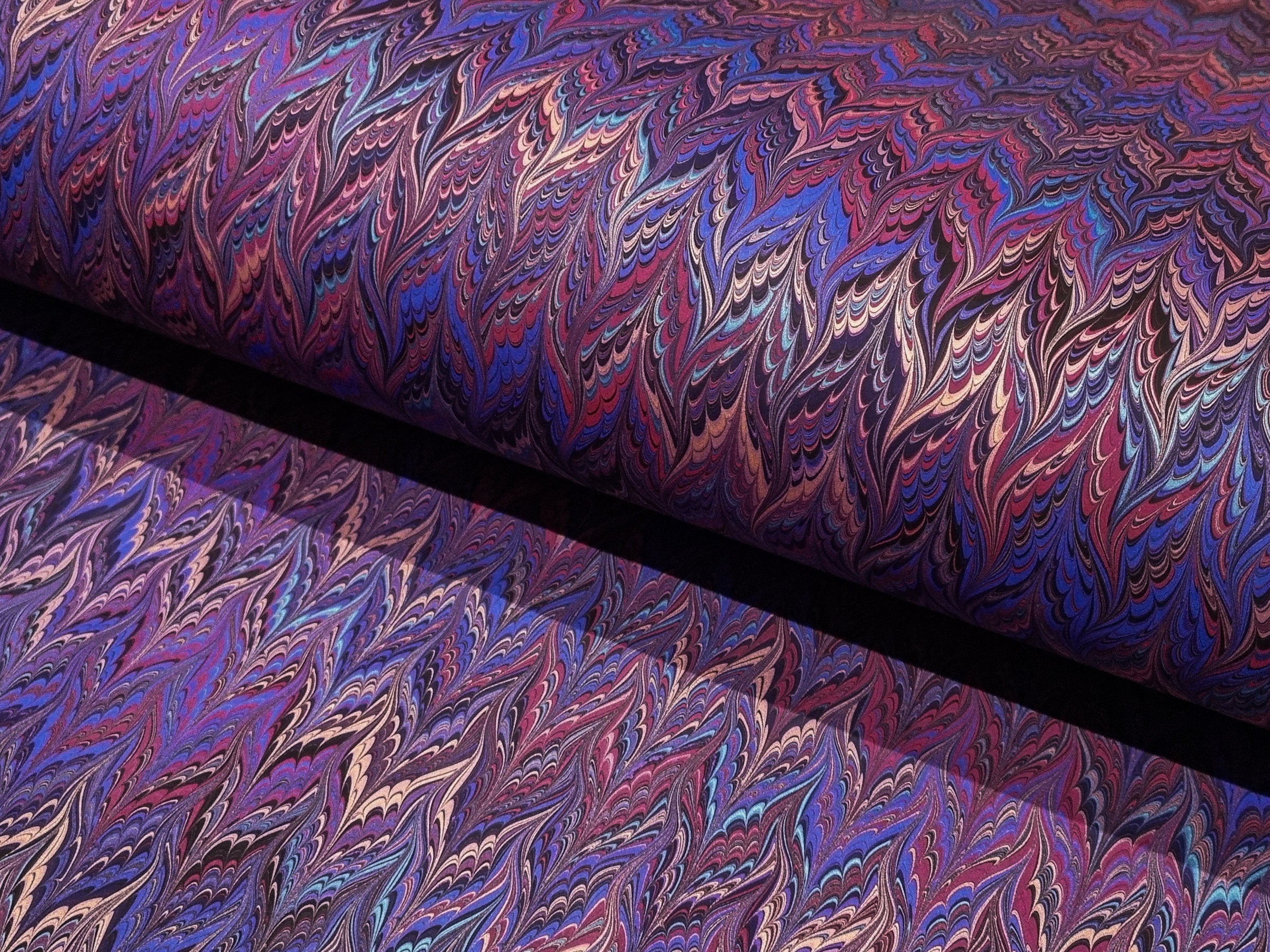 Marbled Paper: Red and Purple Gothic by Papiers Prina