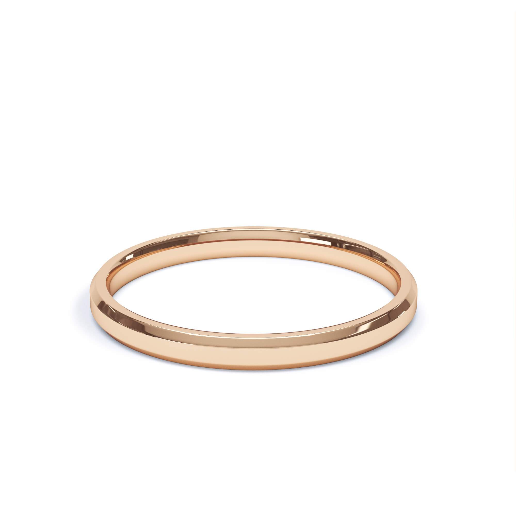 - Bevelled Edge Profile Plain Wedding Ring 9k Rose Gold