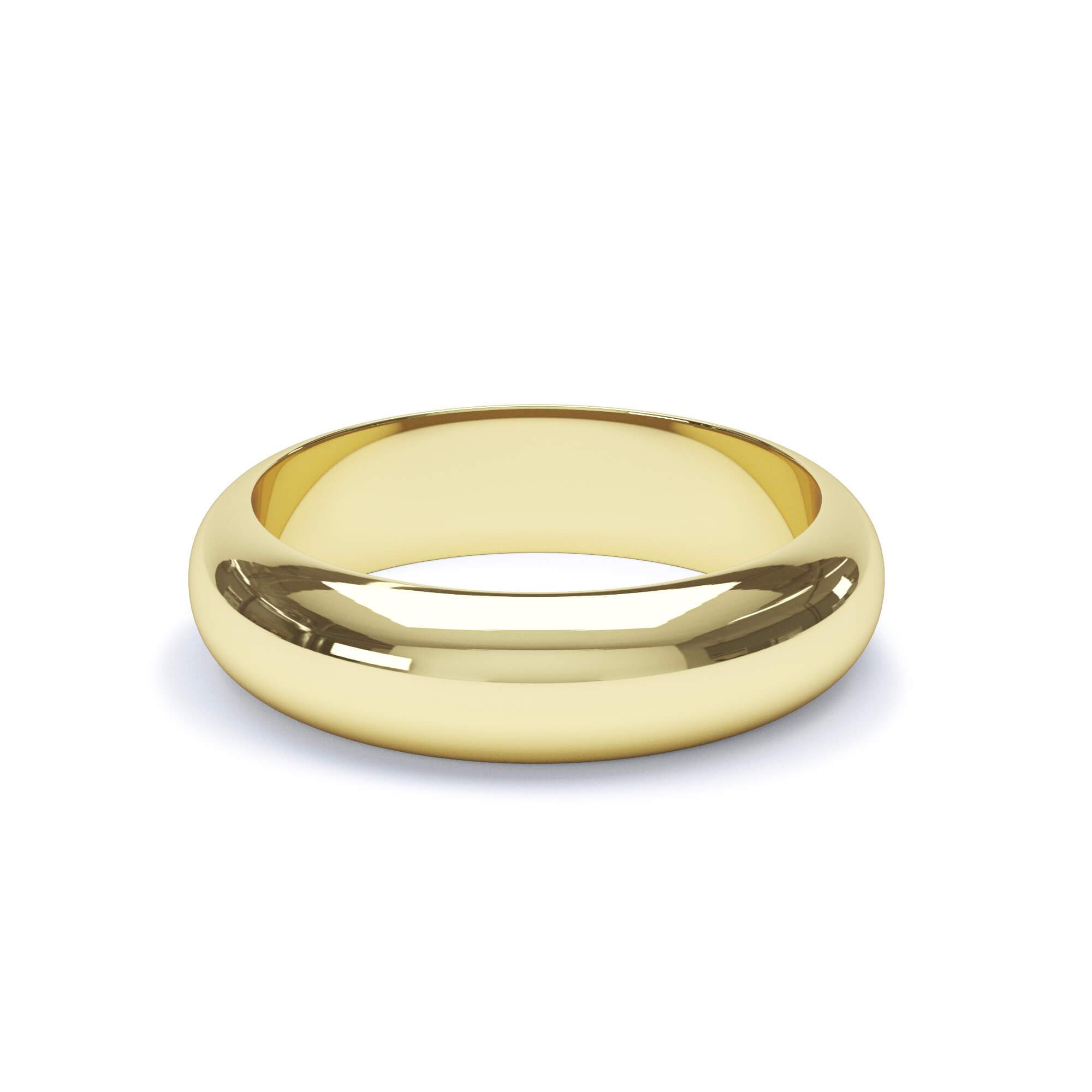 - D Shape Profile Wedding Ring 18k Yellow Gold